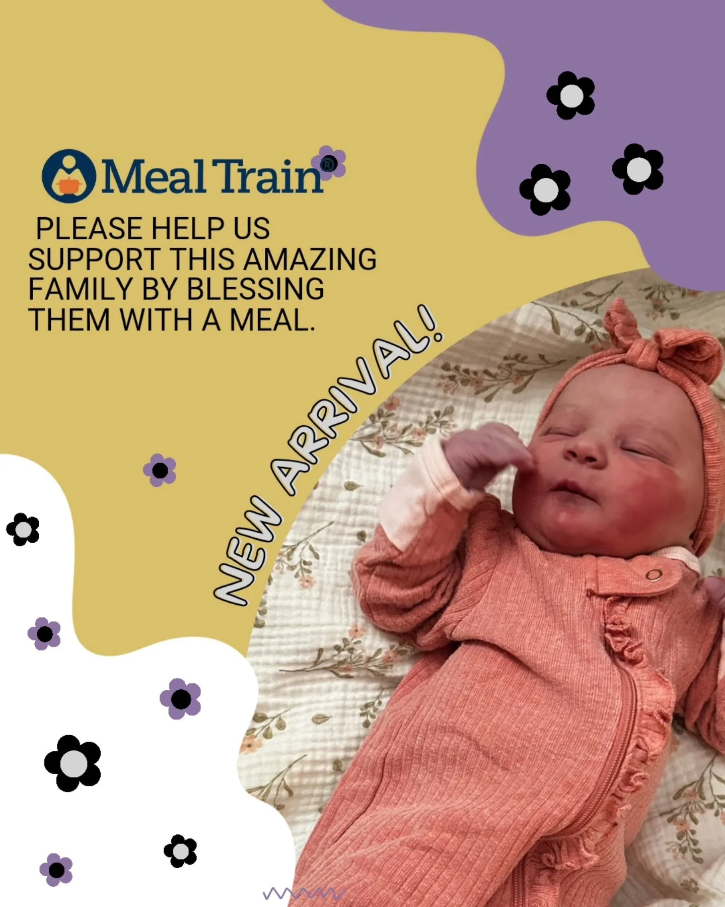 Let&rsquo;s bless the Woods family! 🍼💛
As they welcome their precious new baby, we have the joy of surrounding them with love, prayer, and&hellip; delicious meals!

By signing up for their Meal Train, you&rsquo;ll help lighten their load and remind