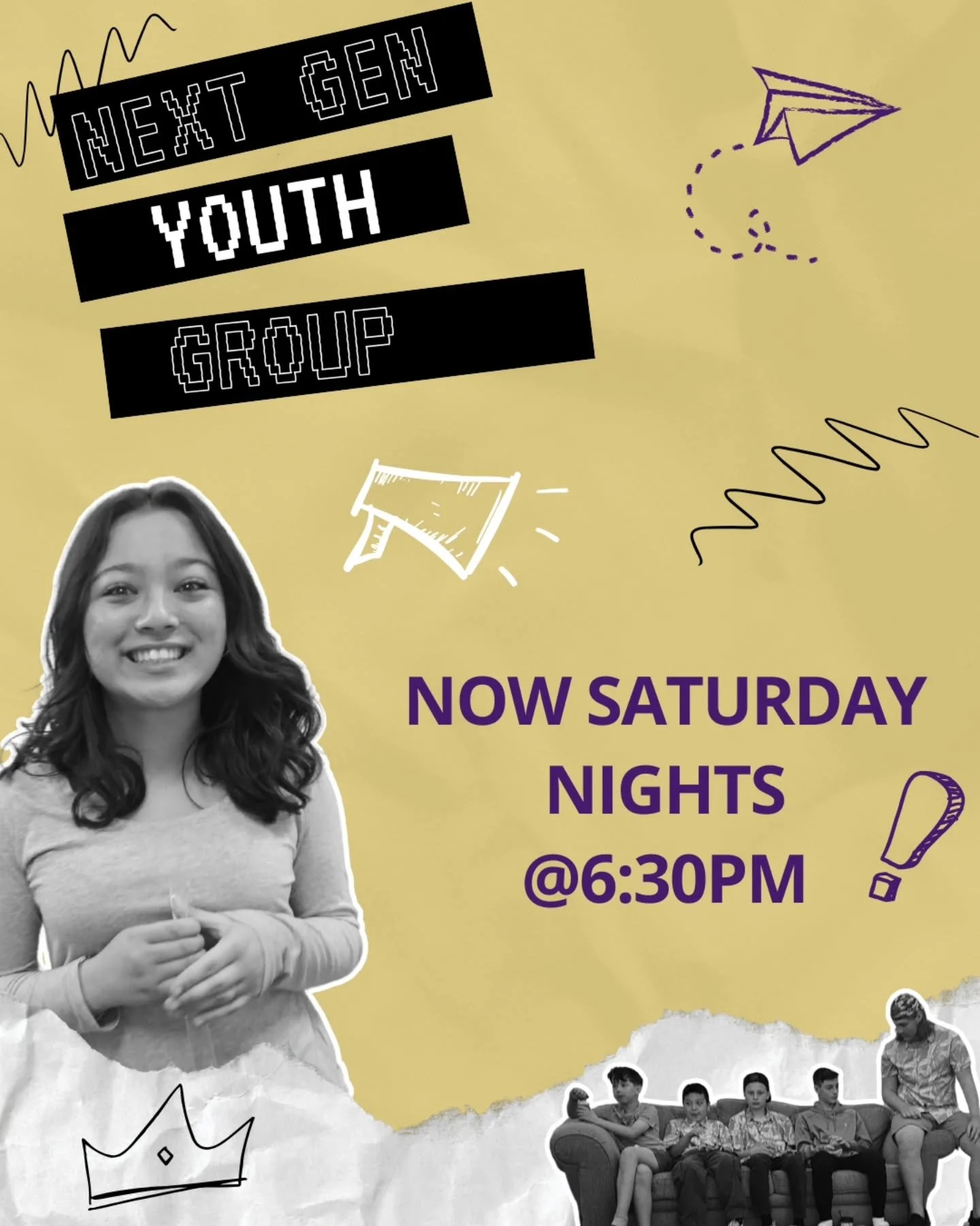 📣✨ Youth &amp; Families &mdash; Exciting Update! ✨📣

Starting tomorrow night, our Spirit + Truth Youth Group is moving to Saturday nights at 6:30 PM at the church! 🙌🔥

Middle School and High School teens, whether you&rsquo;ve grown up in church o