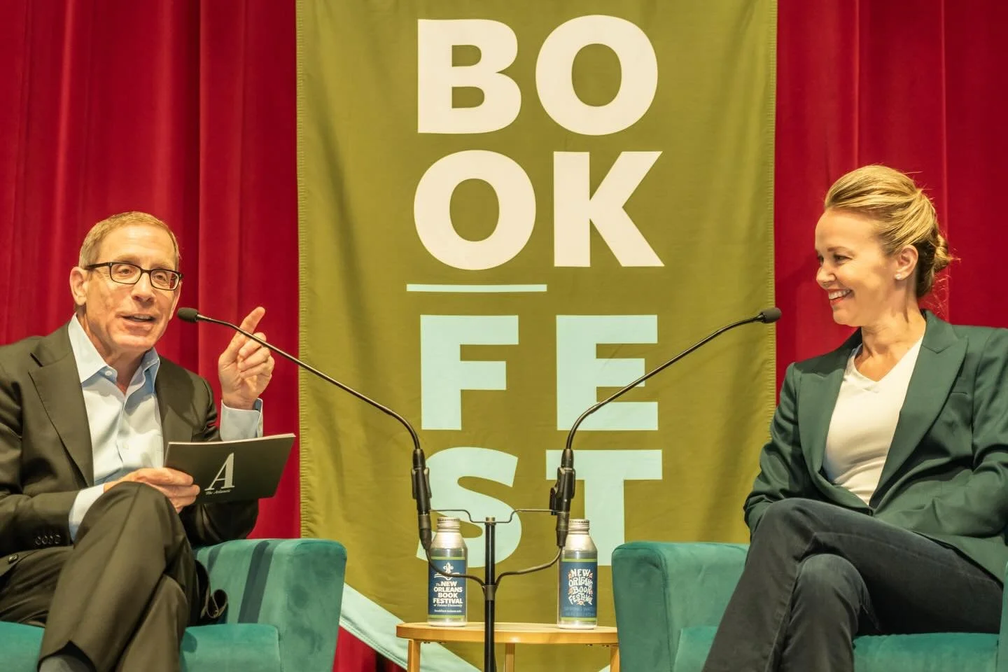 Thank you @nolabookfest for having me today for a great conversation with @theatlantic&rsquo;s Evan Smith! Also great to catch up with Maryland Governor @govwesmoore at the Fest. Reminder the Book Fest continues through Sunday at Tulane University. I