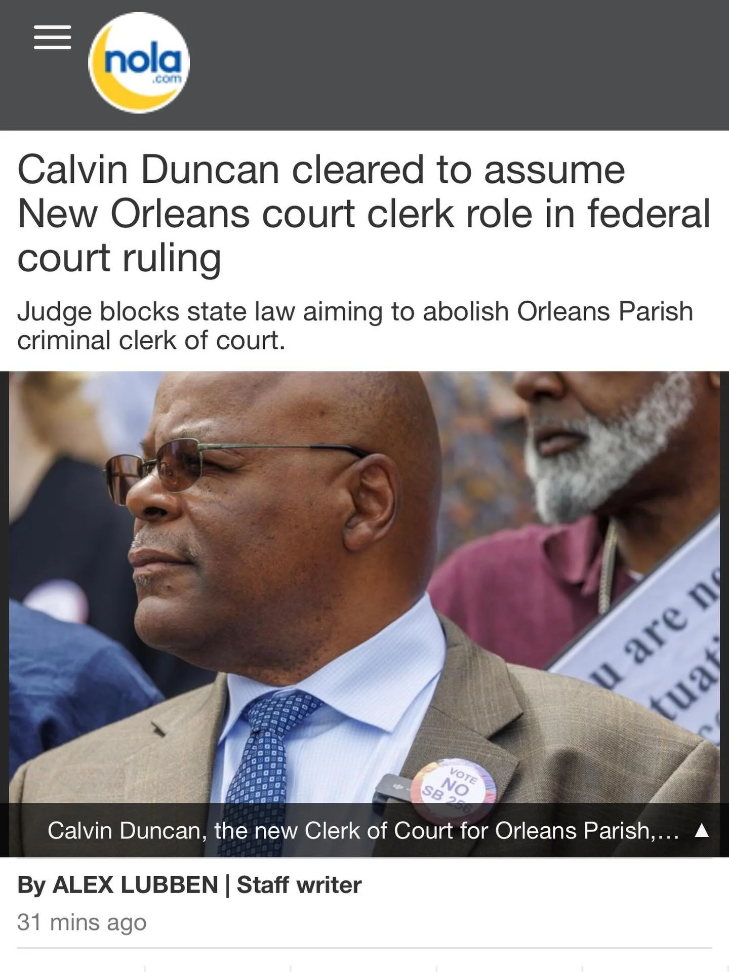 Major win for Calvin Duncan! This ruling is about protecting the fundamental right of voters to have their voices heard. The court made clear that you cannot change the rules after an election has already taken place. Voters in New Orleans overwhelmi