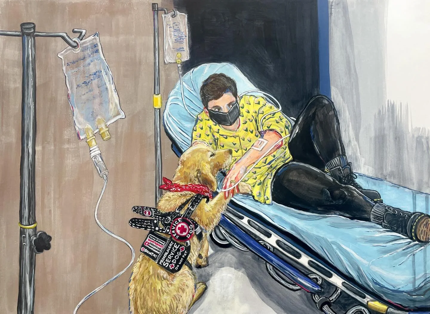 &ldquo;Fluids&rdquo;
mixed media on paper 18&rdquo;x24&rdquo;

This is a continuation of my ongoing painting series, &ldquo;Catharsis,&rdquo; where I document (and process) my journey through illness, disability, and survival. Each piece in this seri