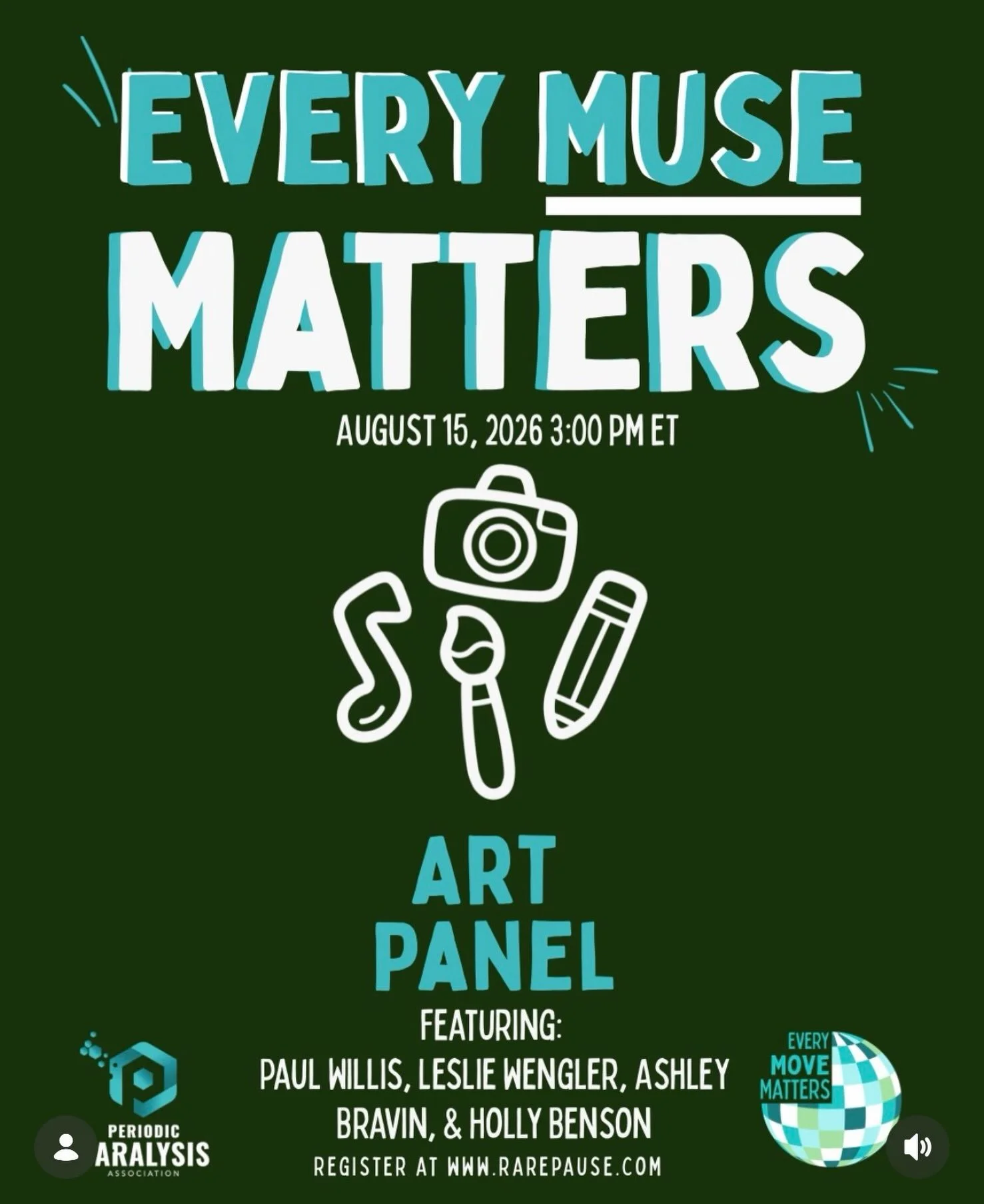 Looking forward to being a part of a panel discussion with Paul Willis, Leslie Wengler, and Holly Benson for the Periodic Paralysis @periodicparalysis Association&rsquo;s Every Move Matters Virtual Event on August 15th 2026 at 3pm EST.

Follow @perio