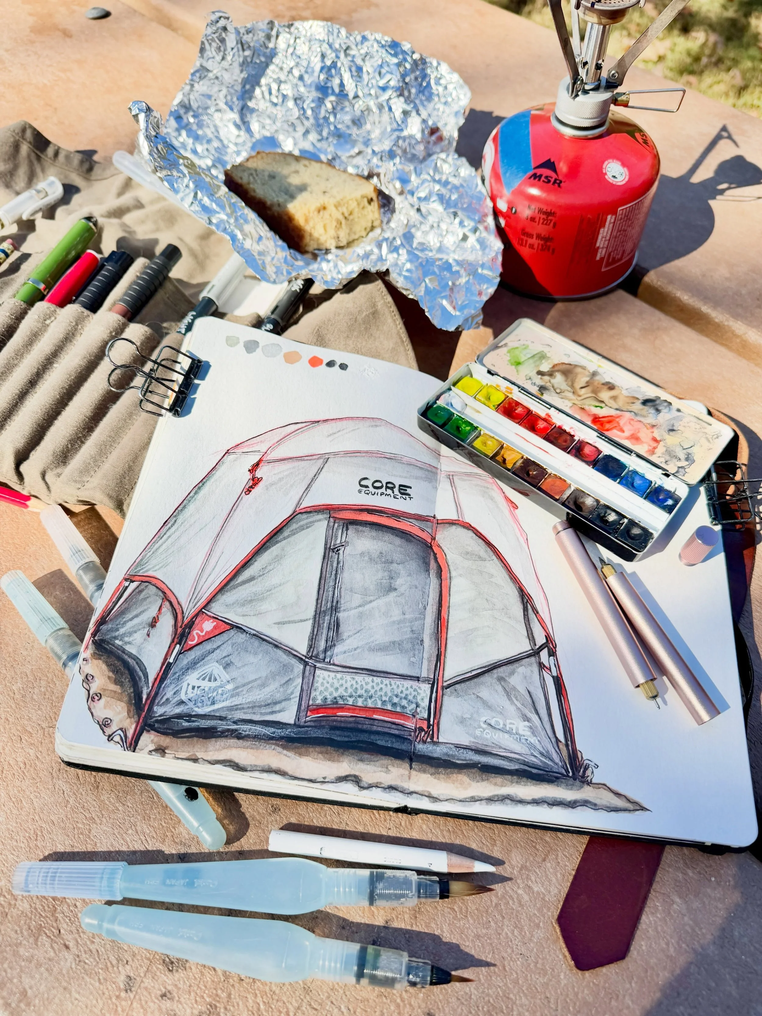 Here&rsquo;s a collection of photos from my sketches that I did during our little stay at David Crockett State Park (@davidcrockettstatepark) in Lawrenceburg, Tennessee. I brought my @moleskine watercolor album sketchbook and my @pegandawl Sendak rol