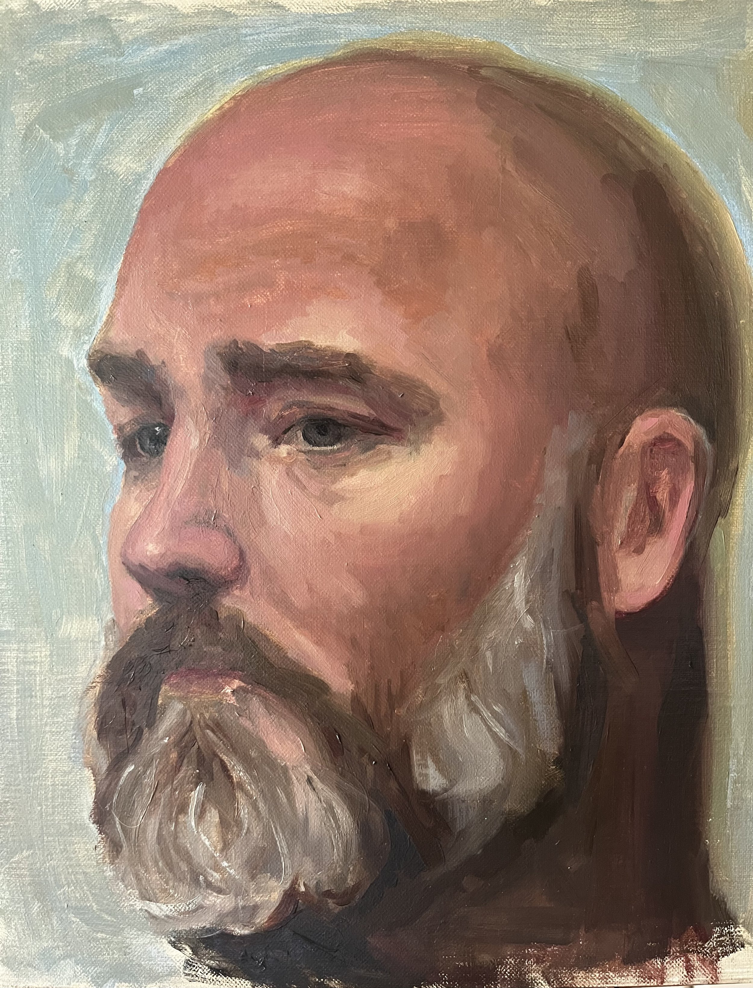 Study of man with beard Oil Portrait