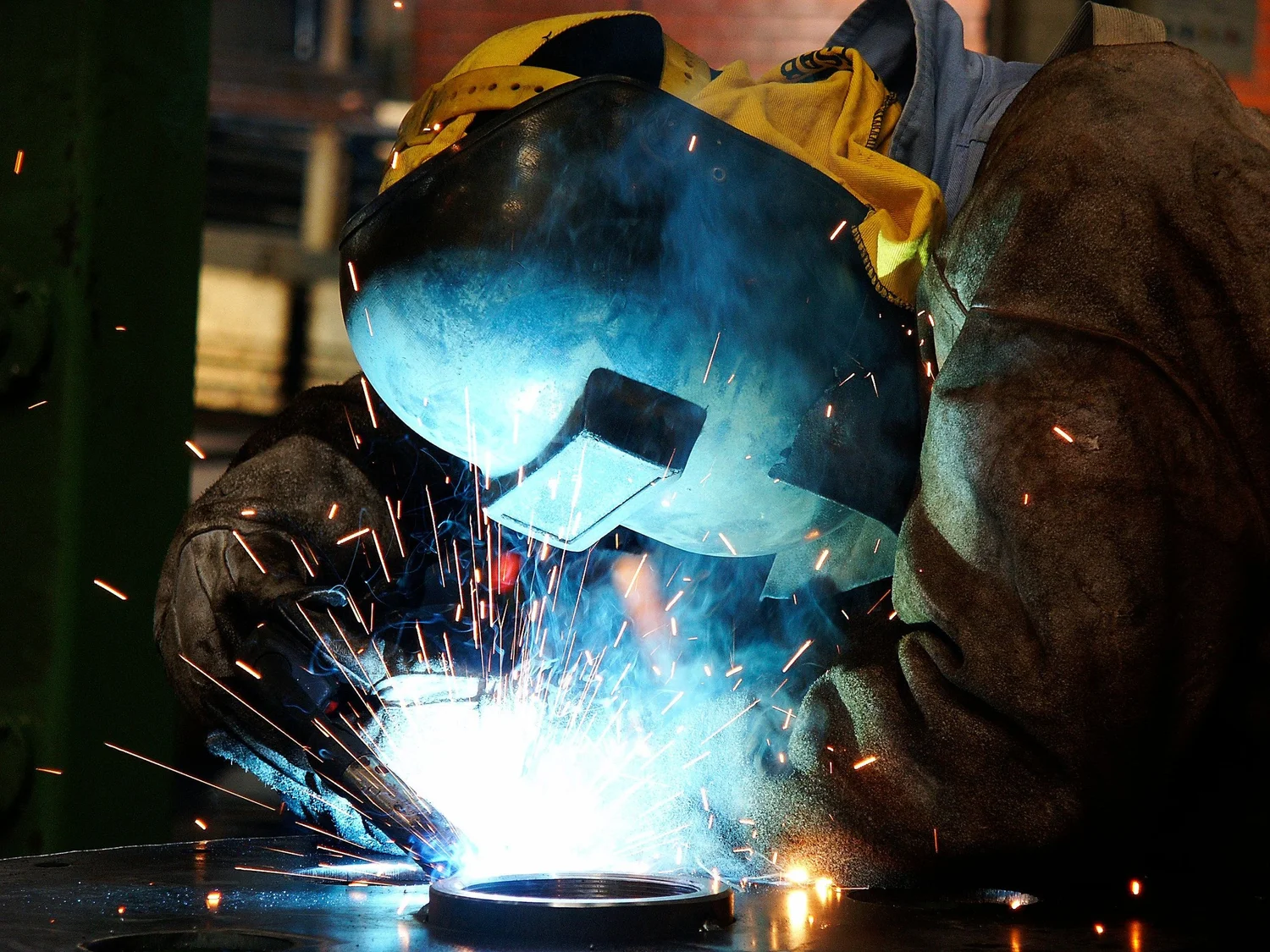 Close-up of industrial manufacturing equipment