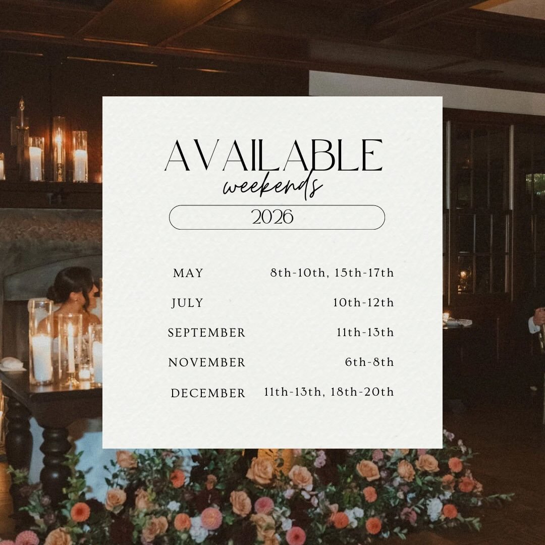MBM still has a few weekends available before we close the books and shift our focus to 2027(which feels crazy to even type😳)
&bull;
If you&rsquo;re wedding planning and florals are still on your vendor checklist, let&rsquo;s chat! Consultations are