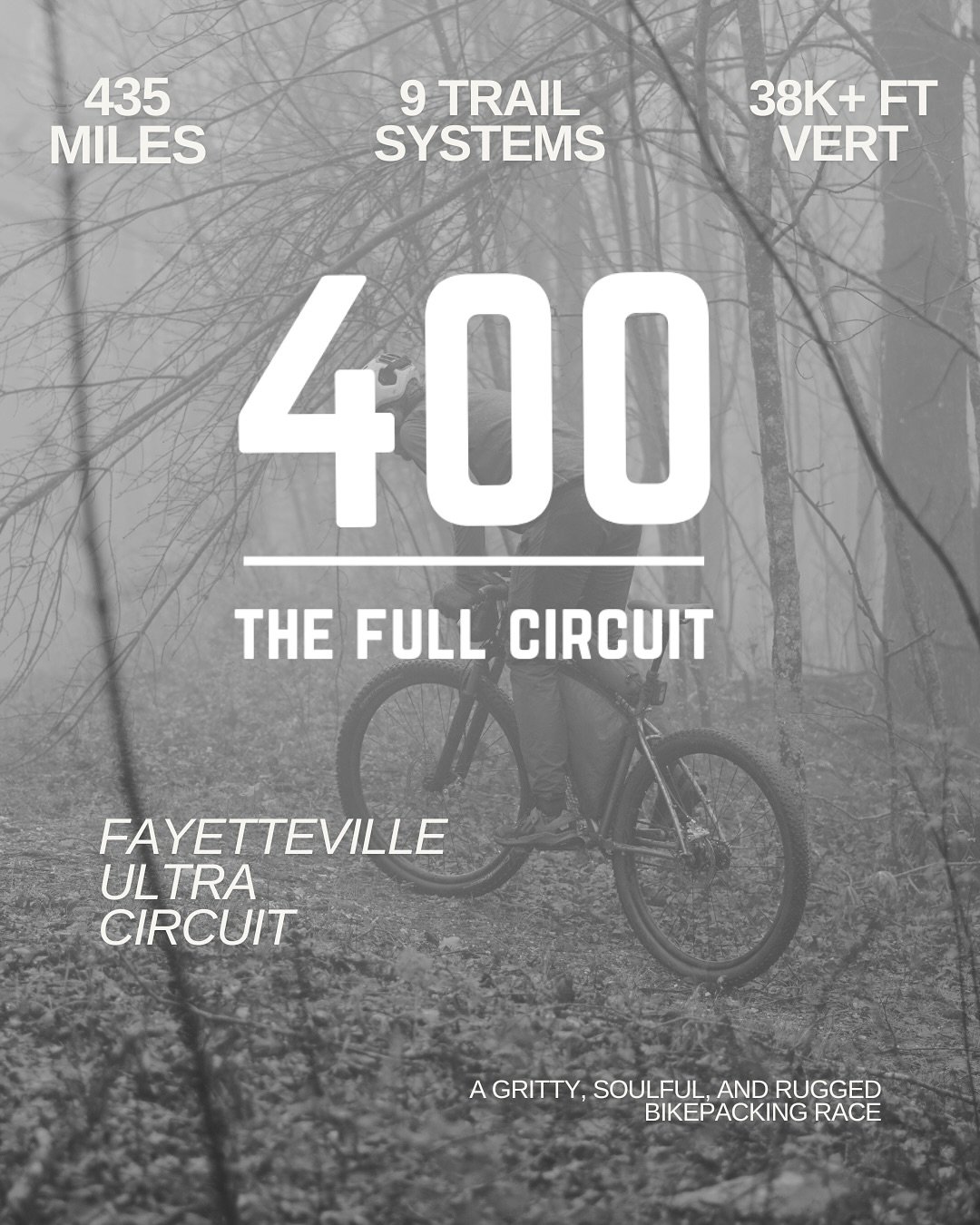 A new ultra is comin' to town with 3 delicious route options! Behold, the Fayetteville Ultra Circuit... aka the FUC. 

A gritty, soulful, and rugged bikepacking race weaving its way through the heart of Northwest Arkansas and the ancient ridge lines 