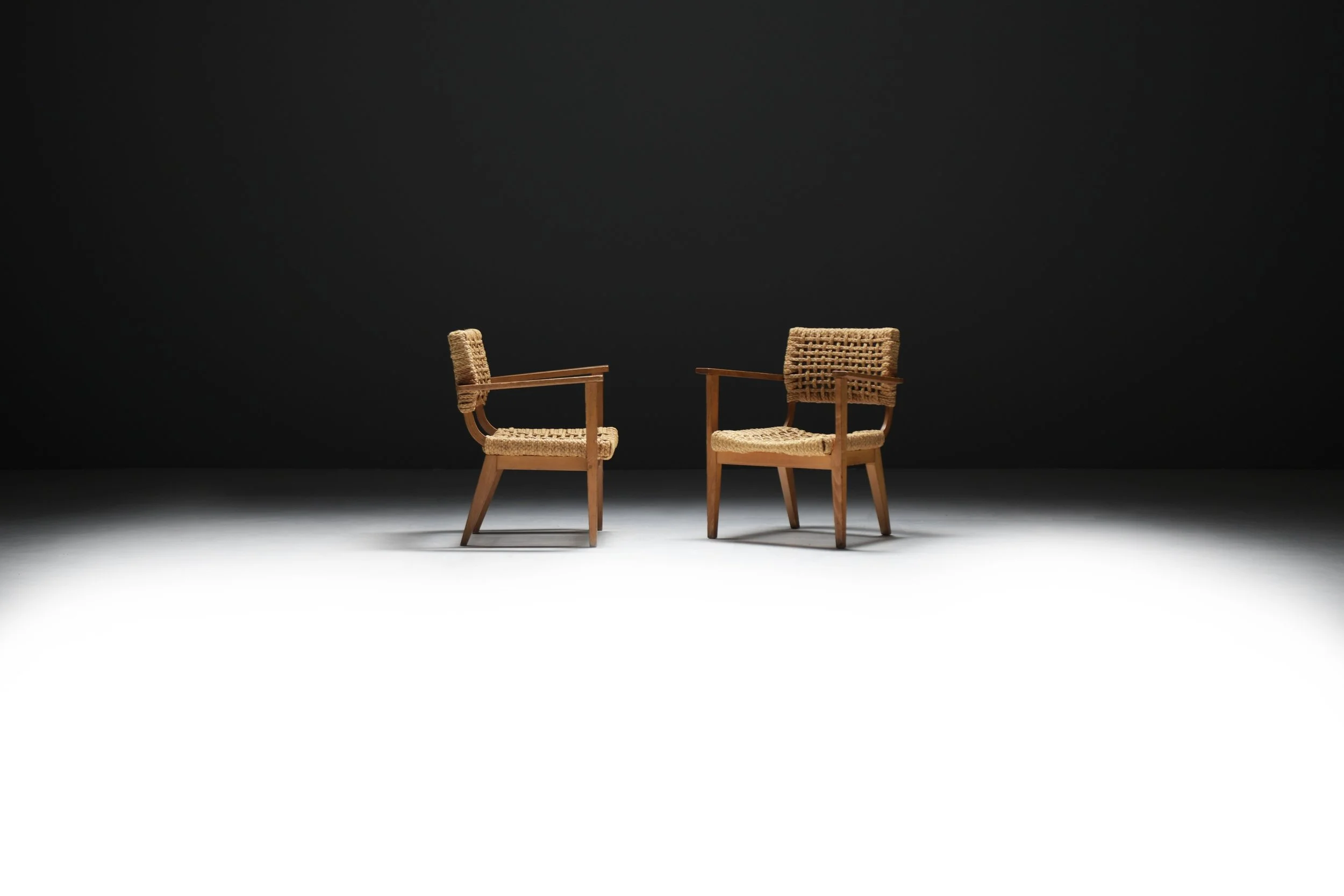 1 Adrien Audoux & Frida Minet Vibo Marseille armchair Stained Beech Frame Handwoven Abaca Hemp aera lab aeralab 1stdibs vintage design furniture .jpg