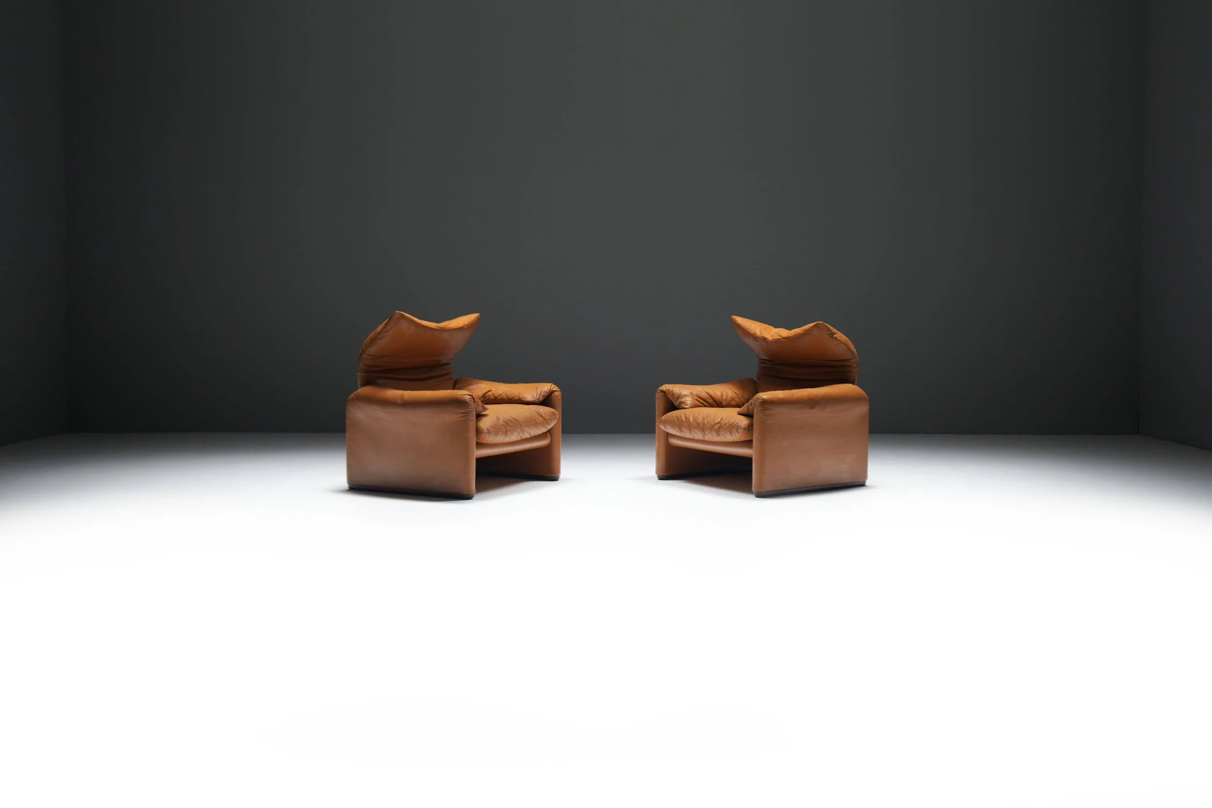 0 Maralunga cassina orange cognac burnt magistretti lounge chair first early edition 1973 bellini ducaroy eames vintage aera lab aeralab vintage design furniture.jpg