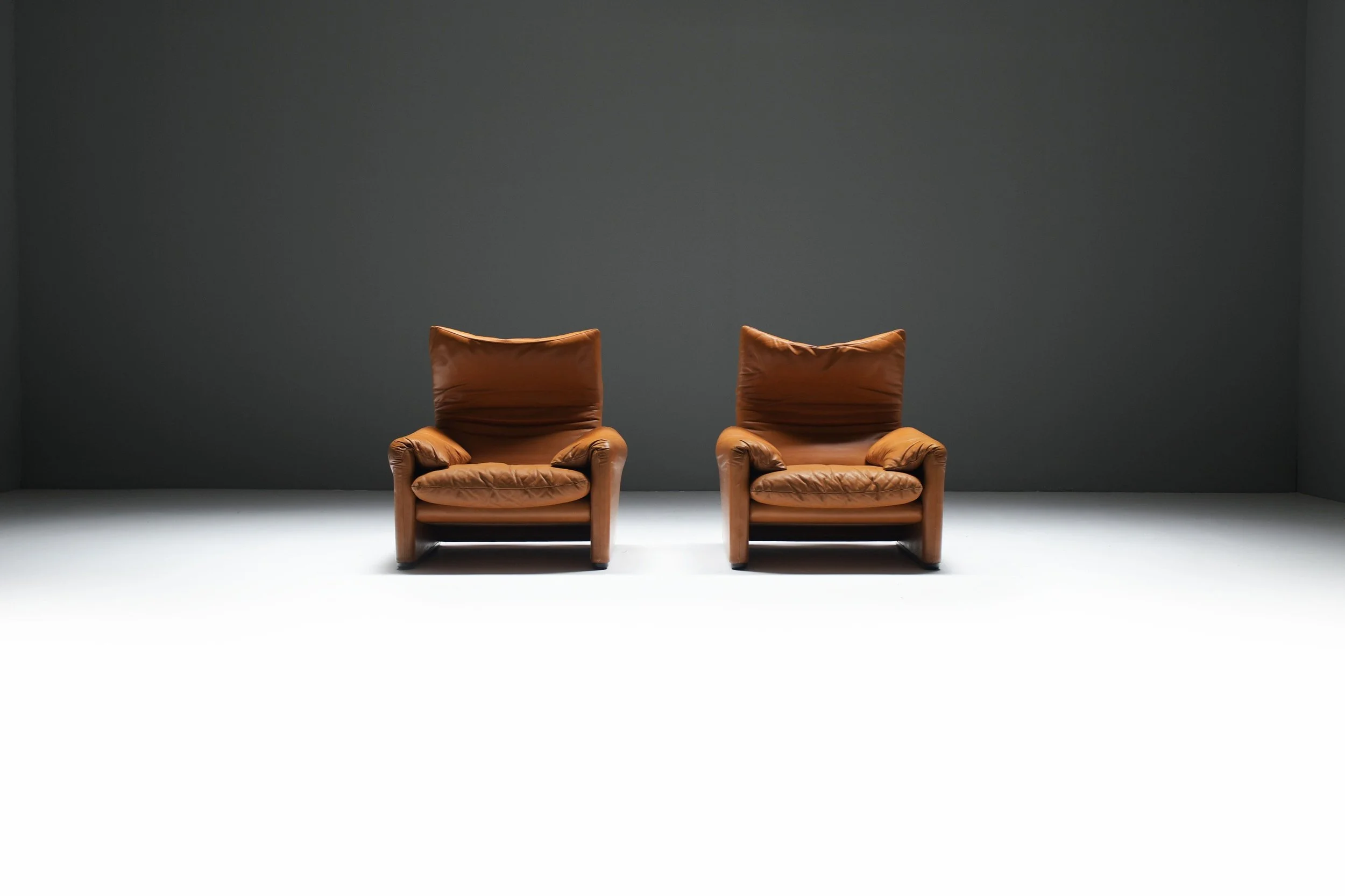5 Maralunga cassina orange cognac burnt magistretti lounge chair first early edition 1973 bellini ducaroy eames vintage aera lab aeralab vintage design furniture.jpg