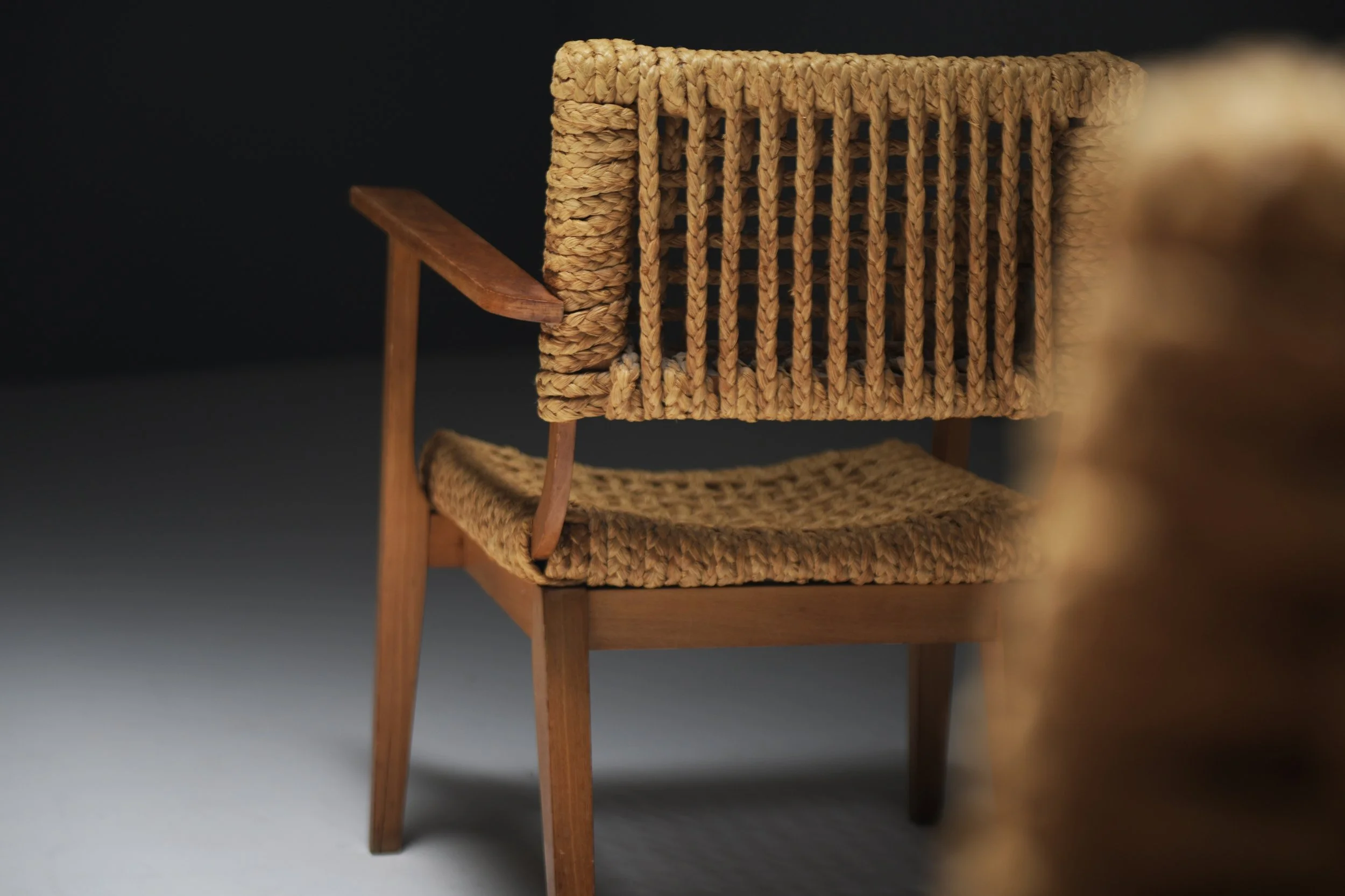 14 Adrien Audoux & Frida Minet Vibo Marseille armchair Stained Beech Frame Handwoven Abaca Hemp aera lab aeralab 1stdibs vintage design furniture .jpg