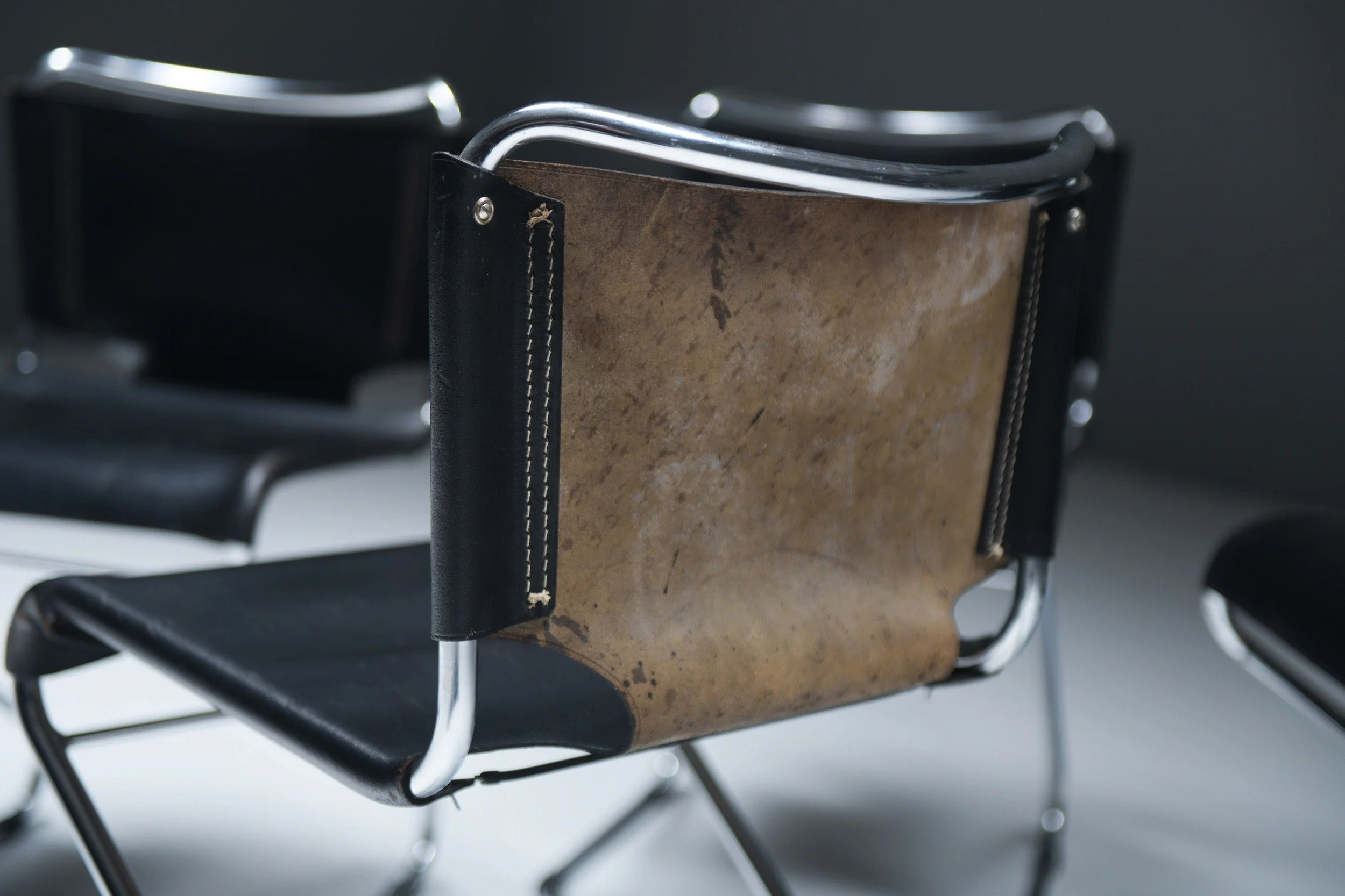 9 Pascal Mourgue Steiner meubles Zig zag shaped chrome tubular framed dining chair set 6 Biscia steel chrome black vintage leather France aera lab aeralab bart albrecht 1stdibs design firniture belgium.jpg