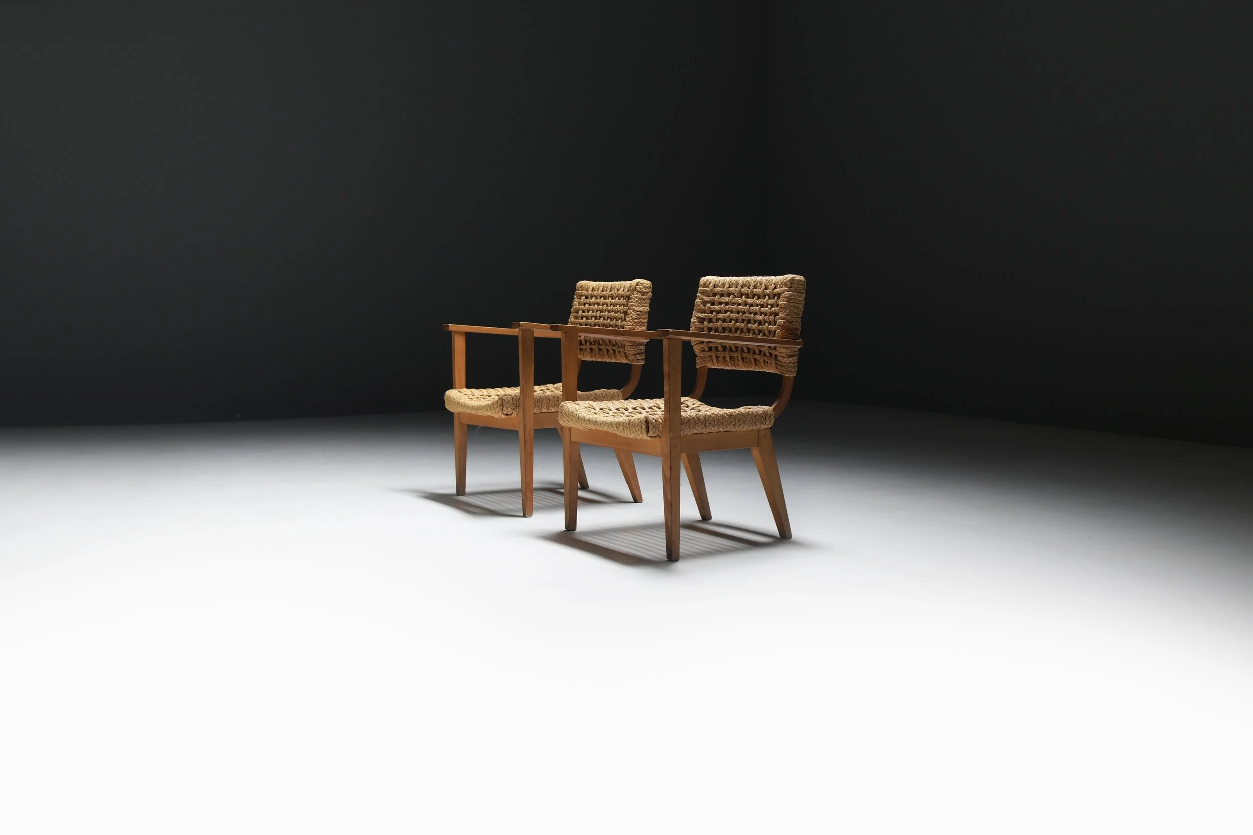 3 Adrien Audoux & Frida Minet Vibo Marseille armchair Stained Beech Frame Handwoven Abaca Hemp aera lab aeralab 1stdibs vintage design furniture .jpg
