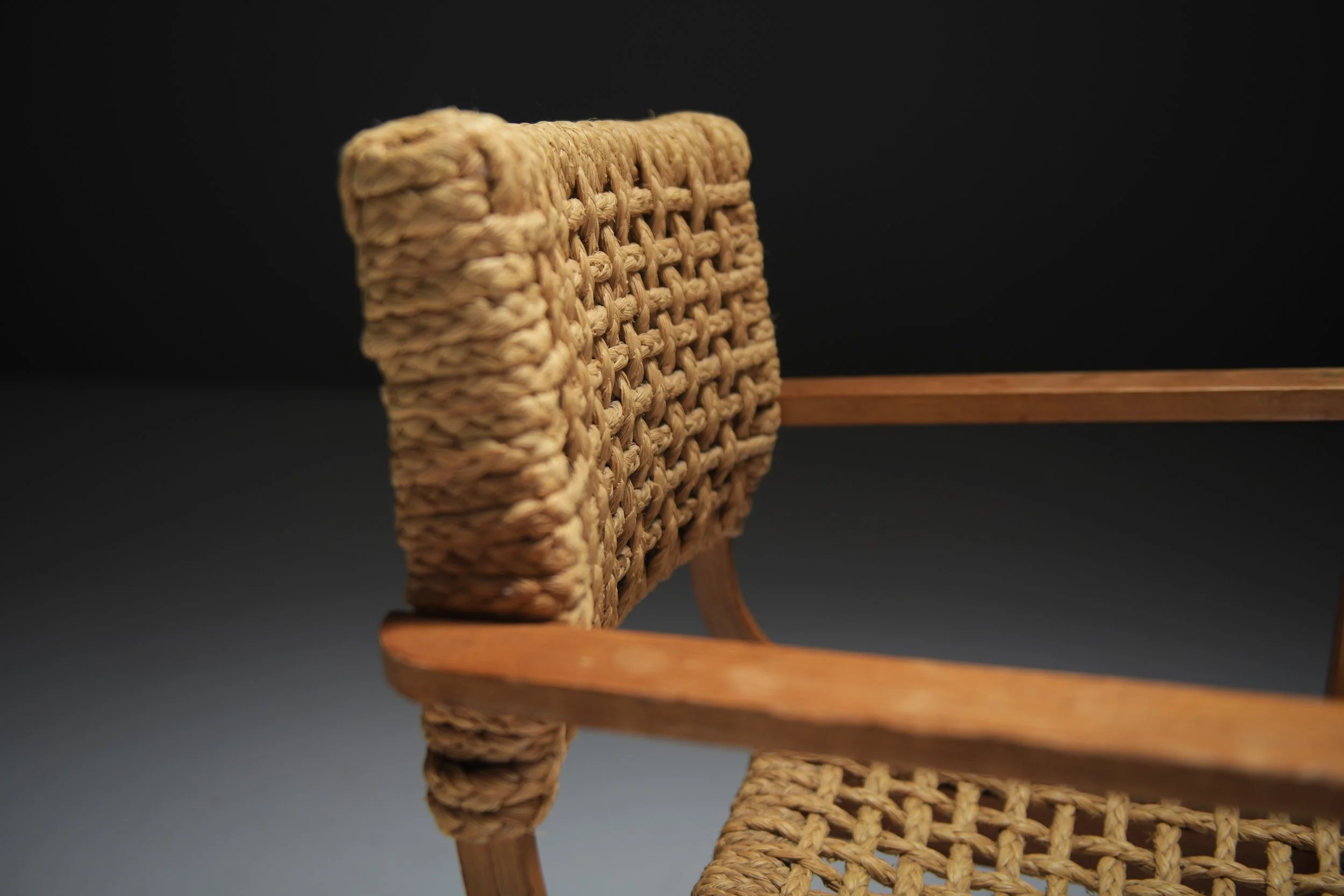 6 Adrien Audoux & Frida Minet Vibo Marseille armchair Stained Beech Frame Handwoven Abaca Hemp aera lab aeralab 1stdibs vintage design furniture .jpg