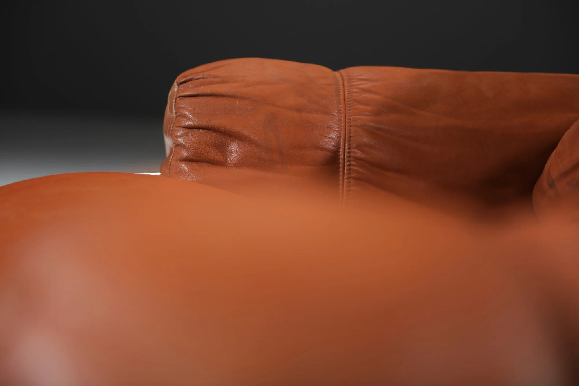 9 Tucroma single seater lounge chair 1 orange cognac leather chrome tubes Guido Faleschini  i4 Mariani italy aera lab aeralab bart albrecht vintage design furniture belgium buggenhout dendermonde 1stdibs.jpg