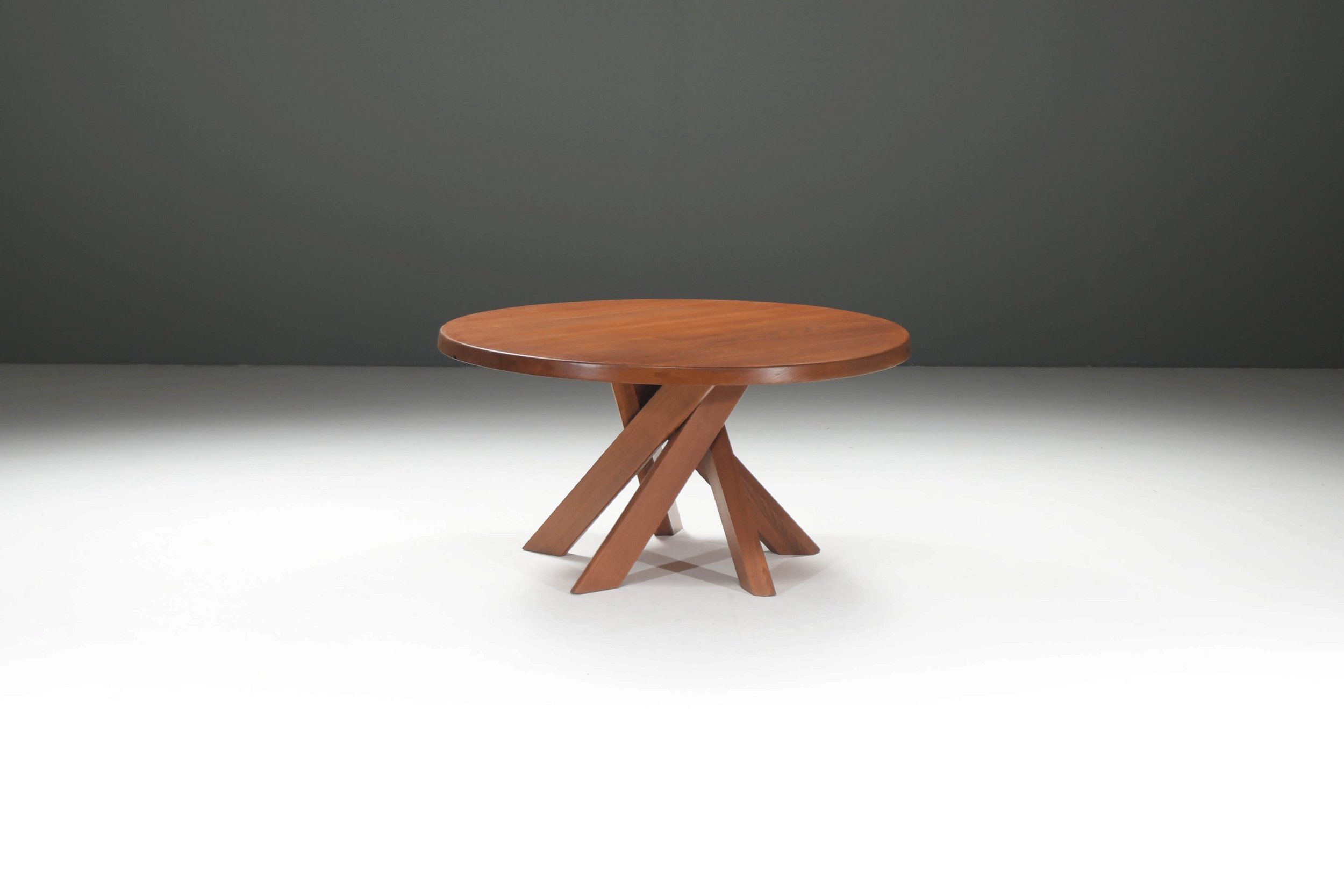 3 Solid Elm iep  T21 138 140 160 Round Dining Table Pierre Chapo France perriand jeanneret india 1973.jpg