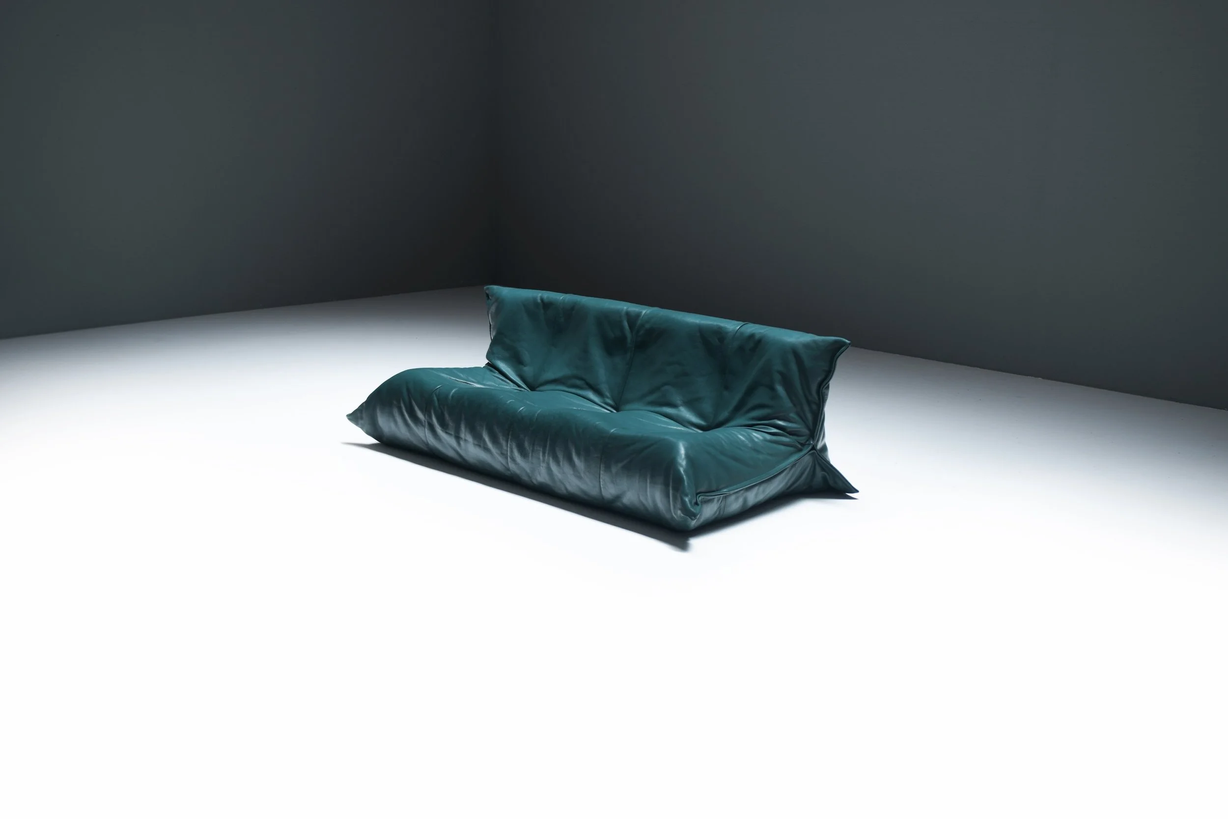 3 yoko lounge lazy sofa 3 seater ligne roset cinna aralia kashima michel ducaroy design furniture vintage green petroleum leather aera lab aeralab togo bart albrecht dendermonde 1stdibs.jpg