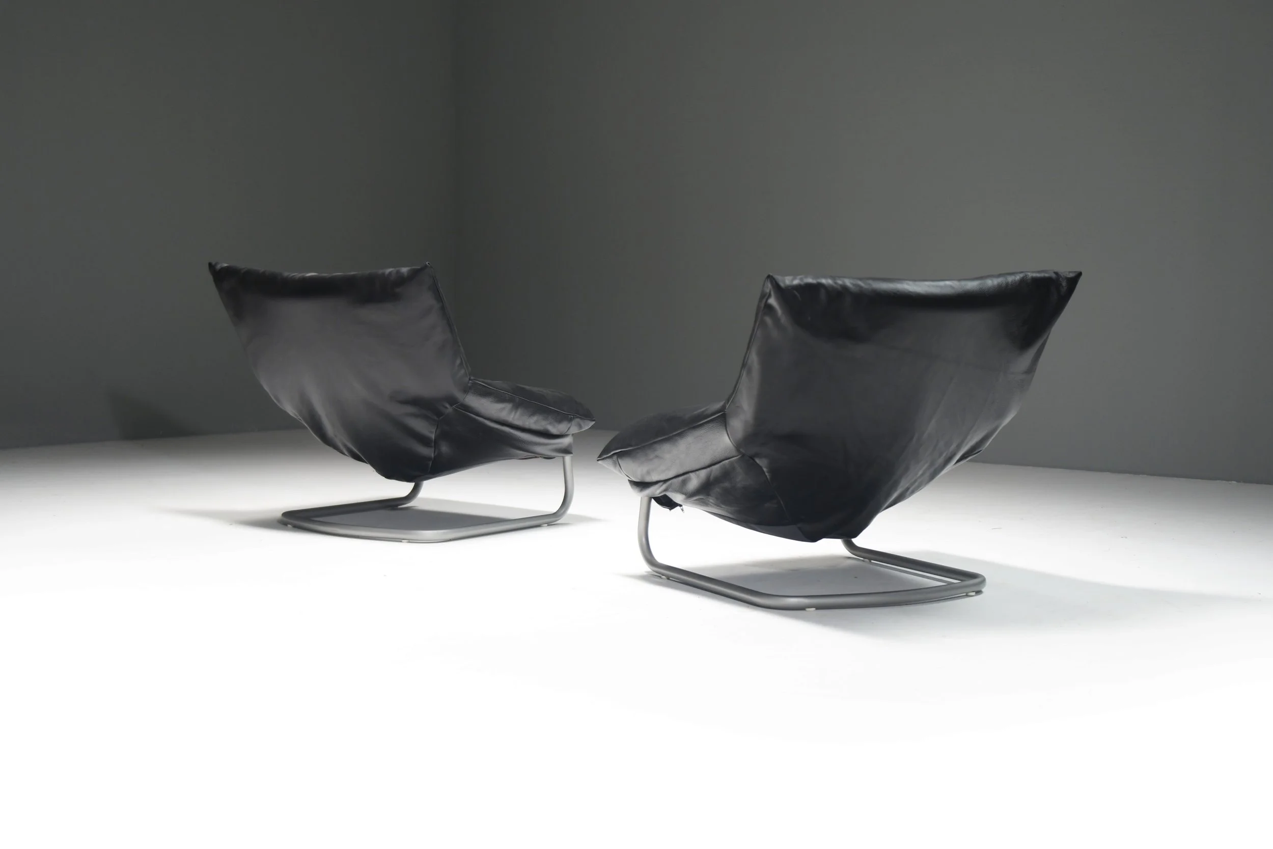 3 Montis gerard van de berg lounge lazy easy  chair cantilever new black leather dutch netherlands mancave aera lab aeralab bart albrecht 1stdibs .jpg