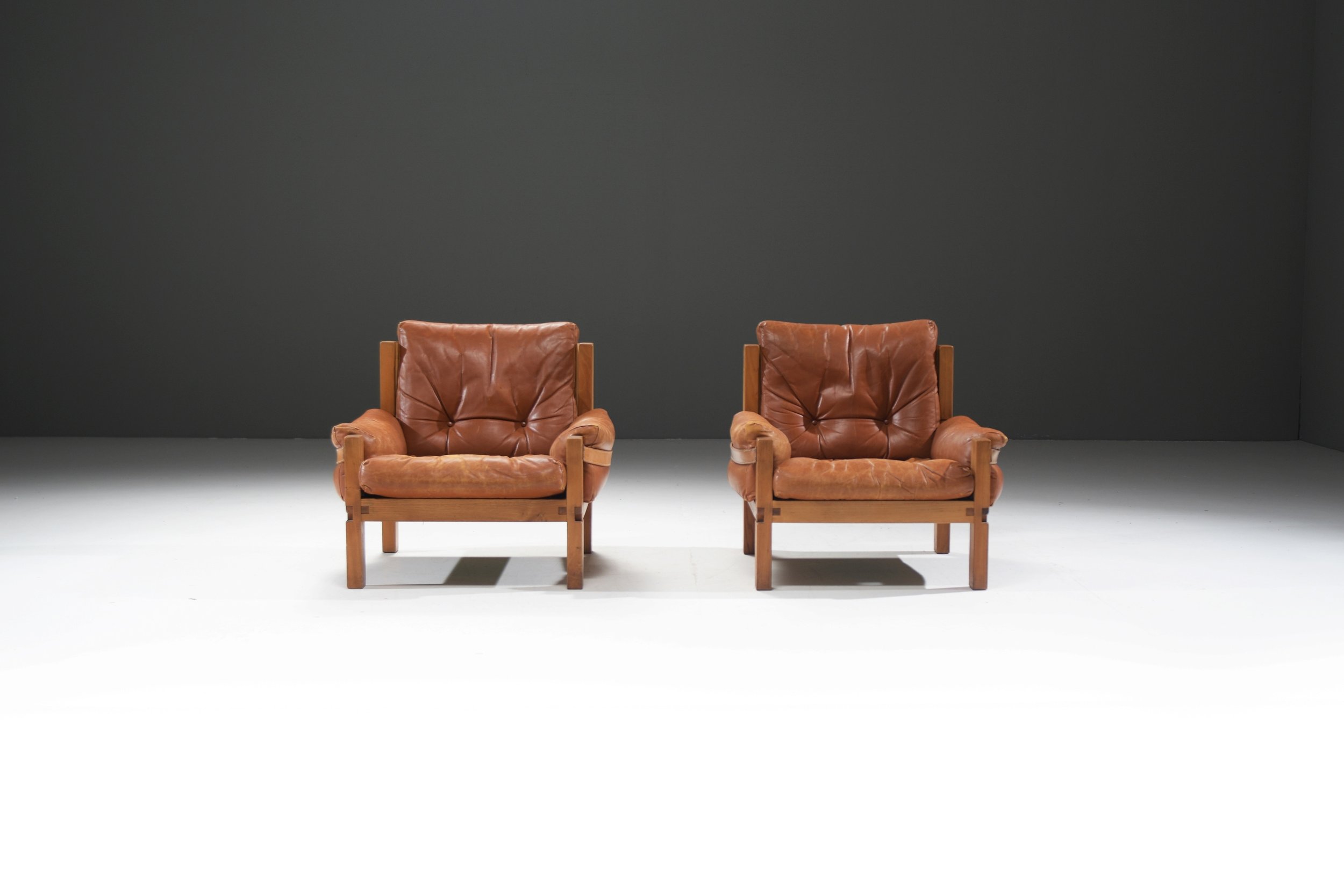 5 Pierre Chapo S15 elm elmwood wood cognac leather lounge chairs France 1967 aera lab aeralab bart albrecht 1stdibs vintage design furniture dendermonde belgium.jpg