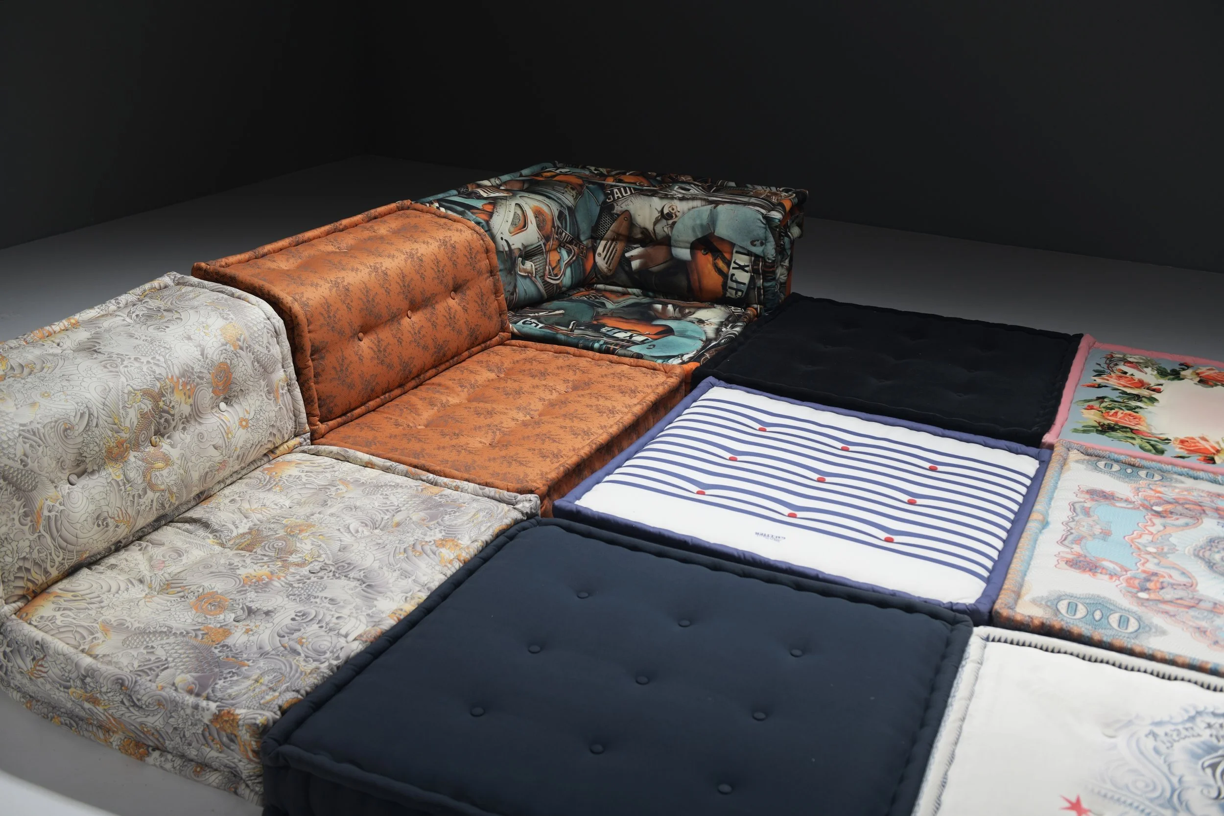 7 Jean Paul Gaultier Modular Mah Jong Sofa daybed Missoni kenzo sectional ibiza wabi sabi mediterranean coshions bohemian France lounge Hans Hopfer Roche Bobois 1971 missoni kenzo vintage design furniture aera lab aeralab bart albrecht 1stdibs.jpg
