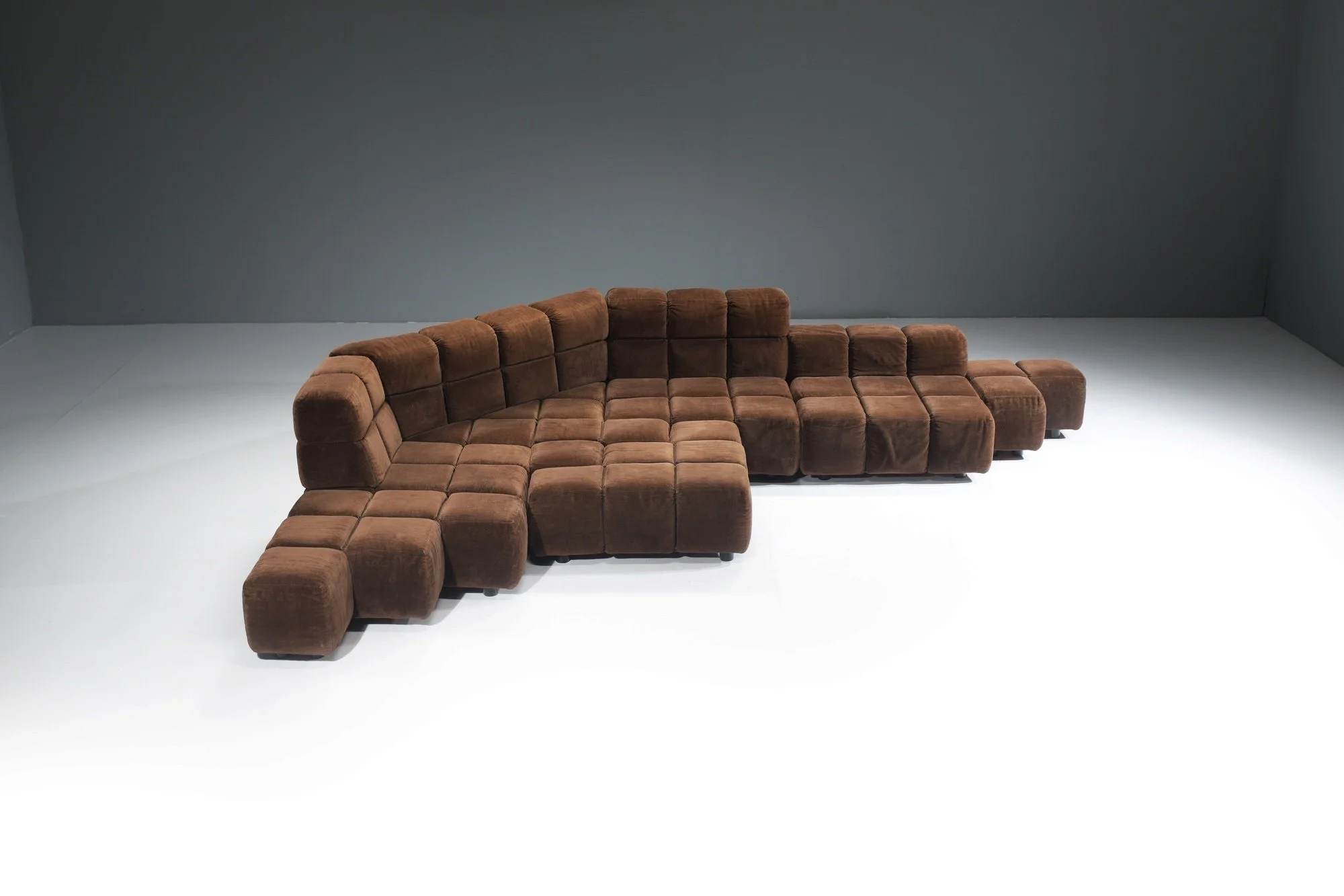 6  Hans Hopfer Wiener Werkstätte Castell vintage fabric fluffy velvet modular sofa Austria 1970 aera lab aeralab bart albrecht design furnuture 1stdibs belgium.jpg