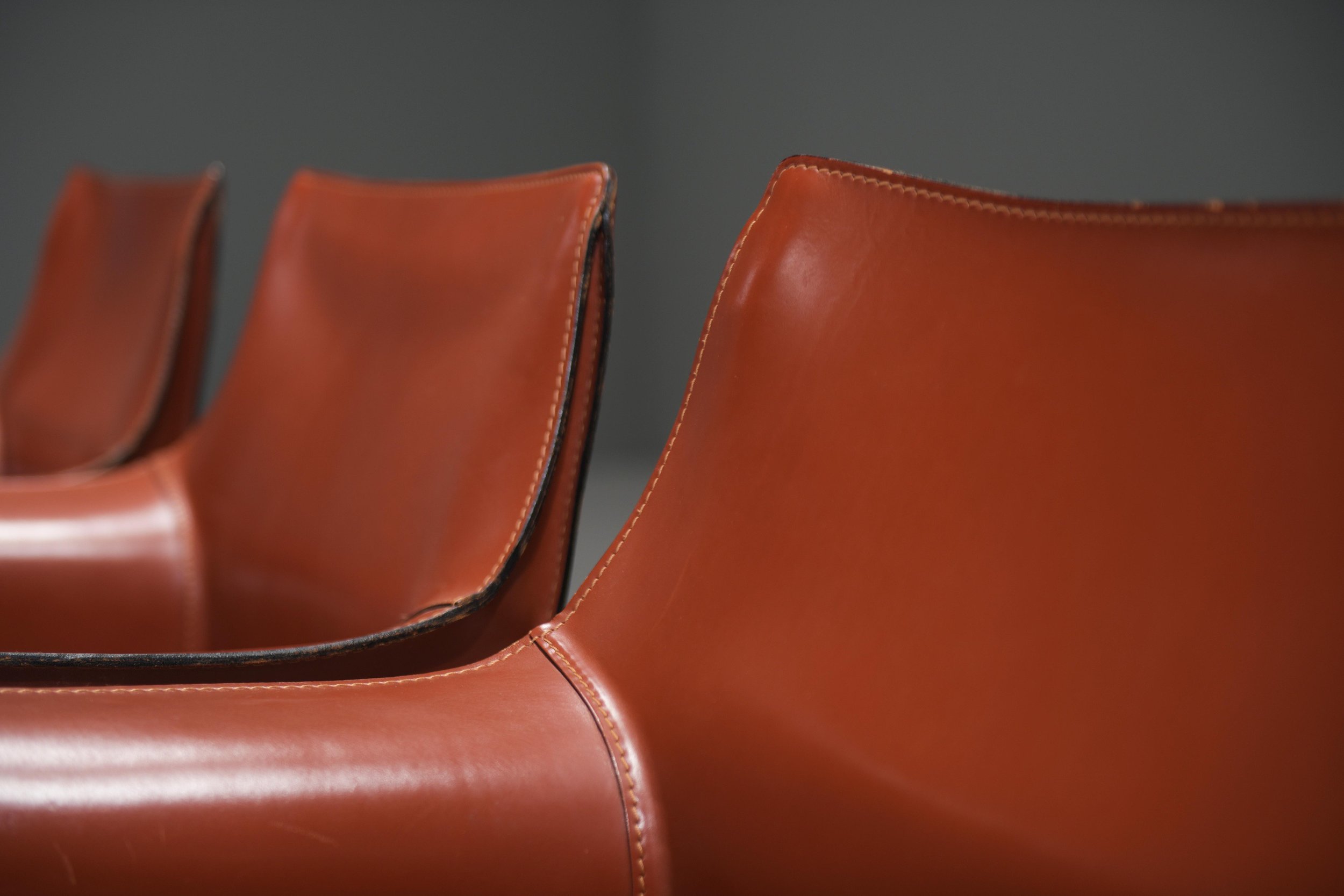 3 Cab 413 armchair dining chair red burgundy orange brown bordeaux vintage leather mario bellini cassina vintage aera lab aeralab albrecht design furniture albrecht 1stdibs belgium dendermonde.jpg