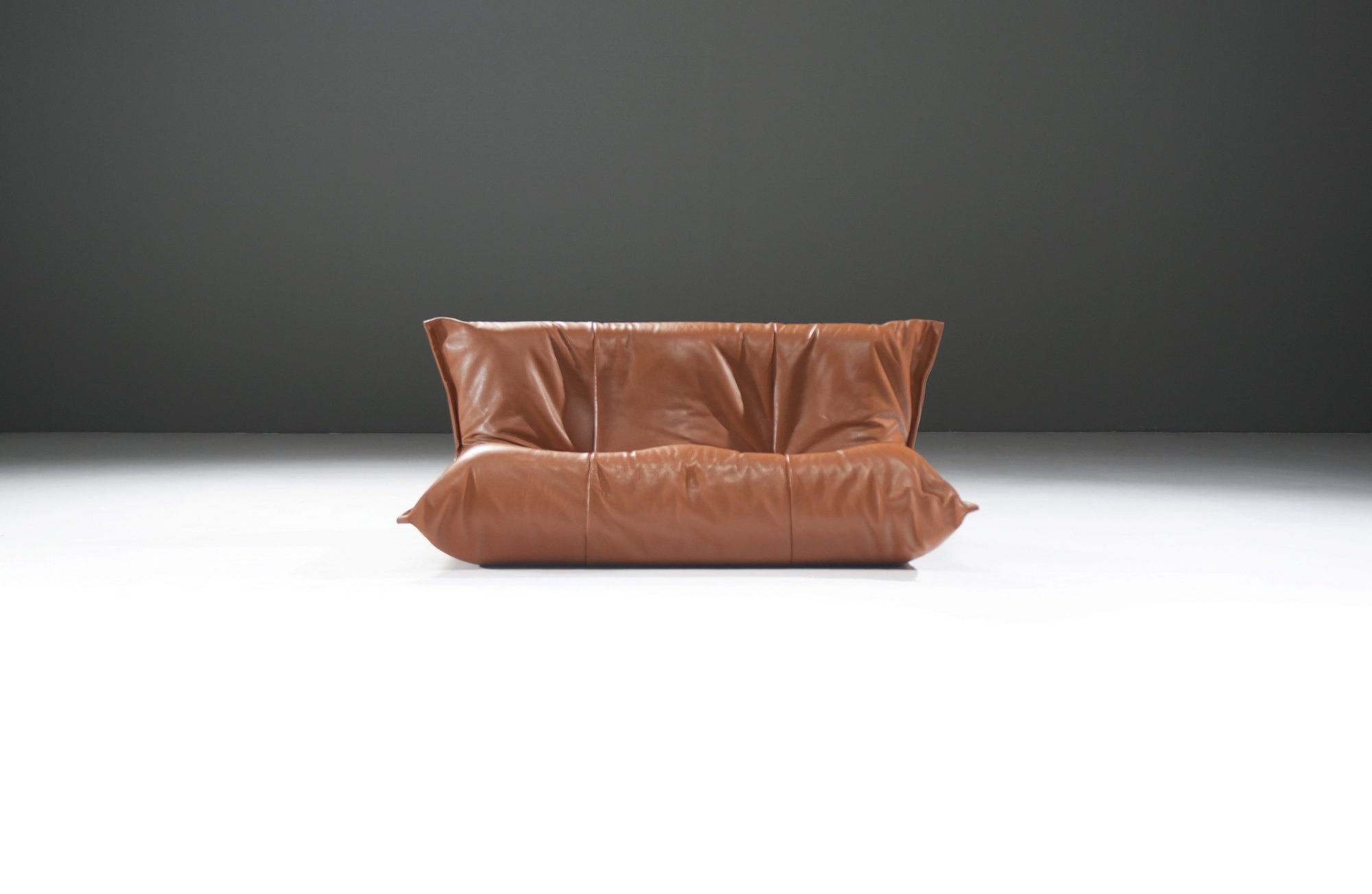 1 yoko cognac brown leather 2-seater michel ducaroy ligne roset france togo aera lab aeralab bart albrecht vintage design furniture 1stdibs belgium dendermonde.jpg