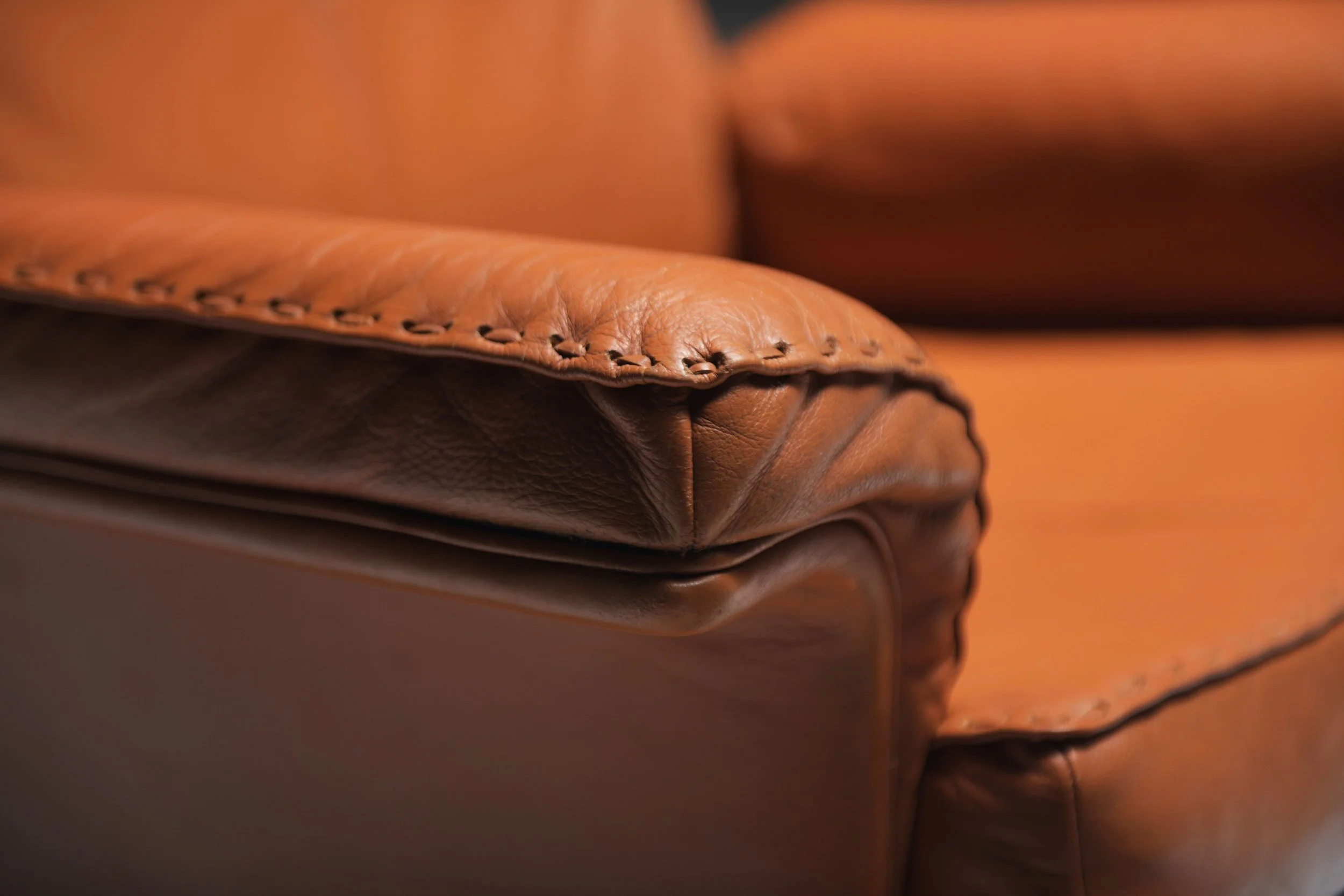 8 De Sede DS 35 DS35 swivel lounge armchairs Hand built team De Sede swiss Switzerland vintage orange burnt cognac original leather aera lab aeralab 1stdibs design furniture.jpg