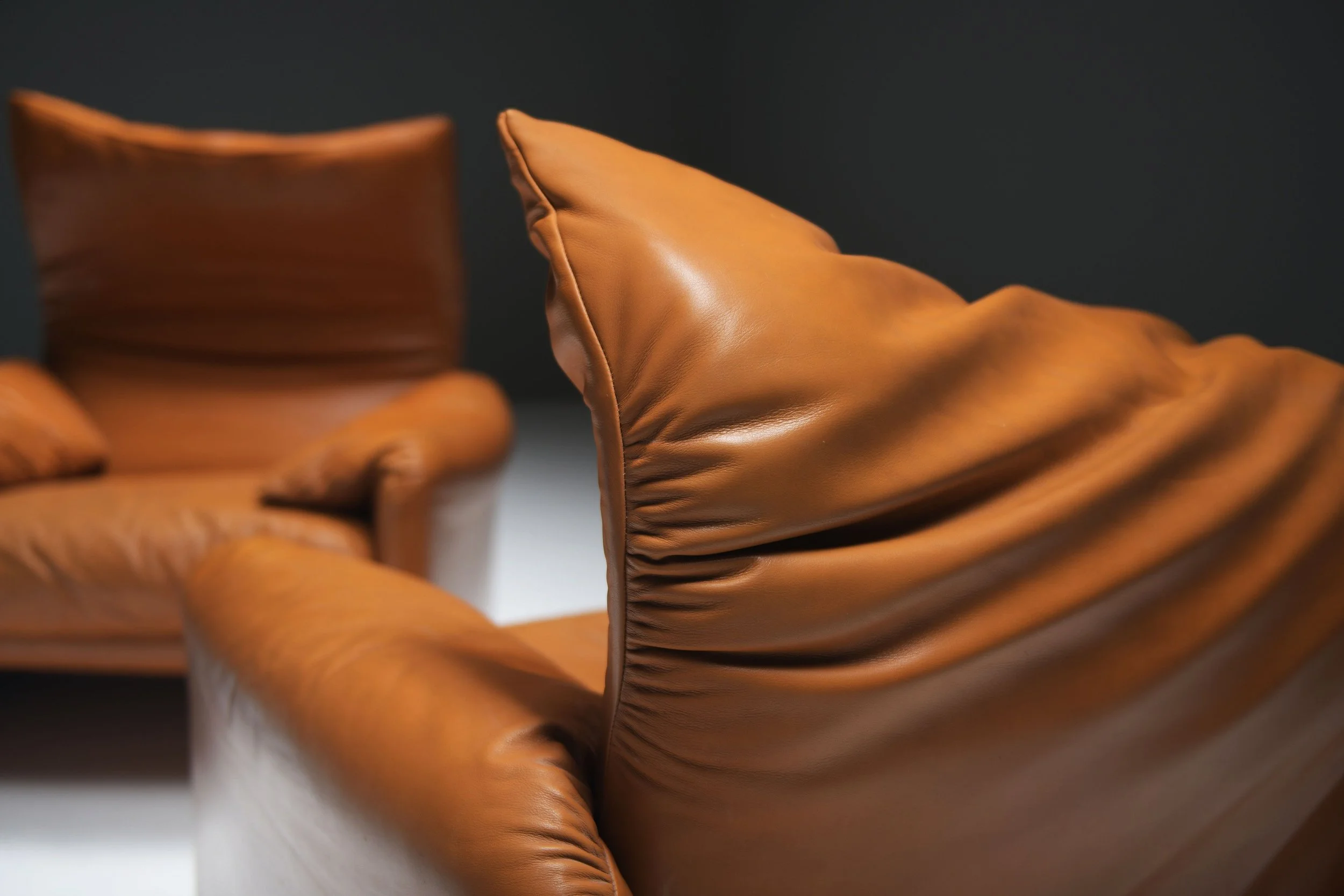 10 Maralunga cassina orange cognac burnt magistretti lounge chair first early edition 1973 bellini ducaroy eames vintage aera lab aeralab vintage design furniture.jpg