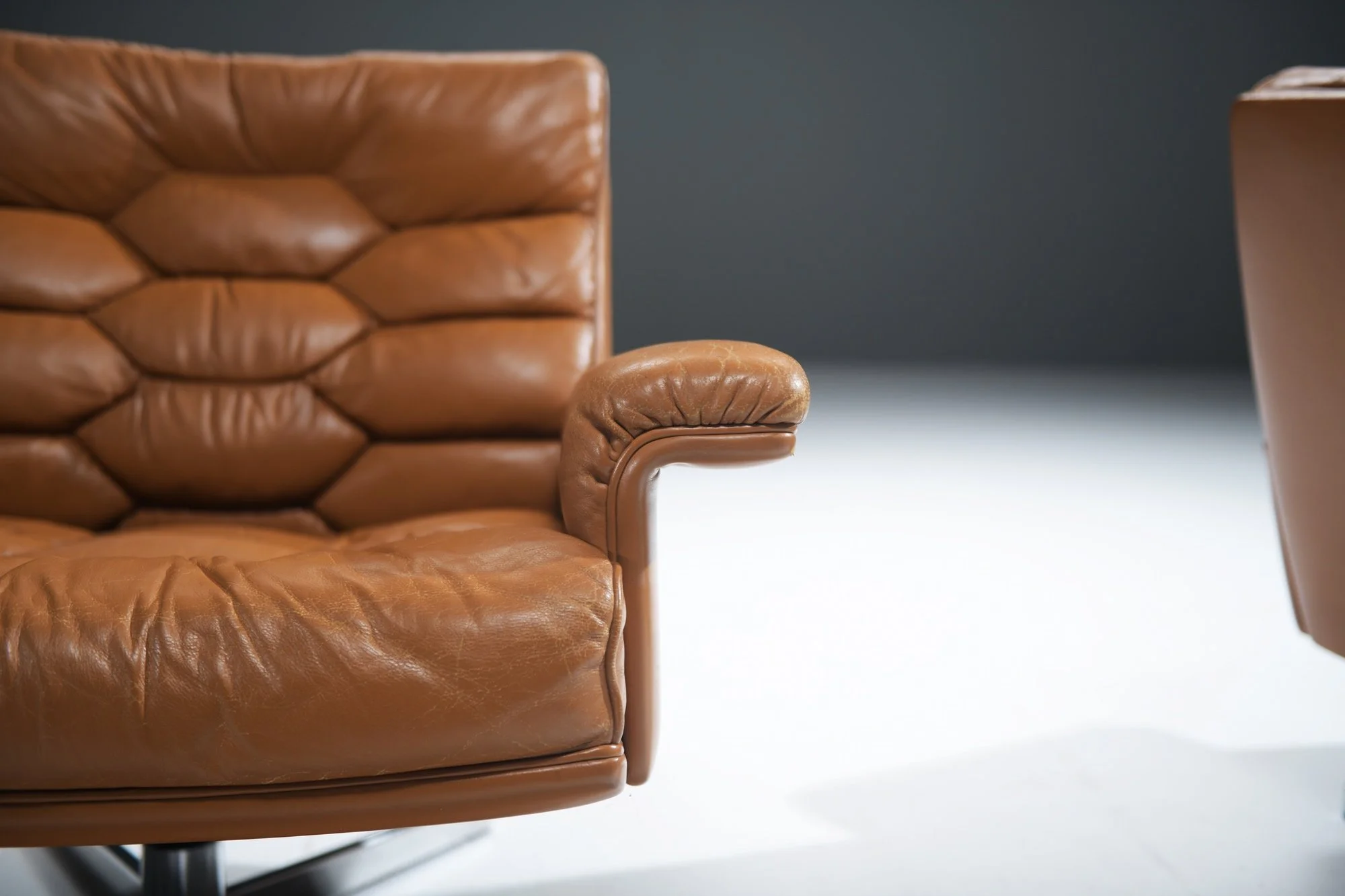 10 de sede ds P Robert Haussmann swivel lounge chair cognac vintage leather design furniture aera lab aeralab albrecht dendermonde 1stdibs.jpg