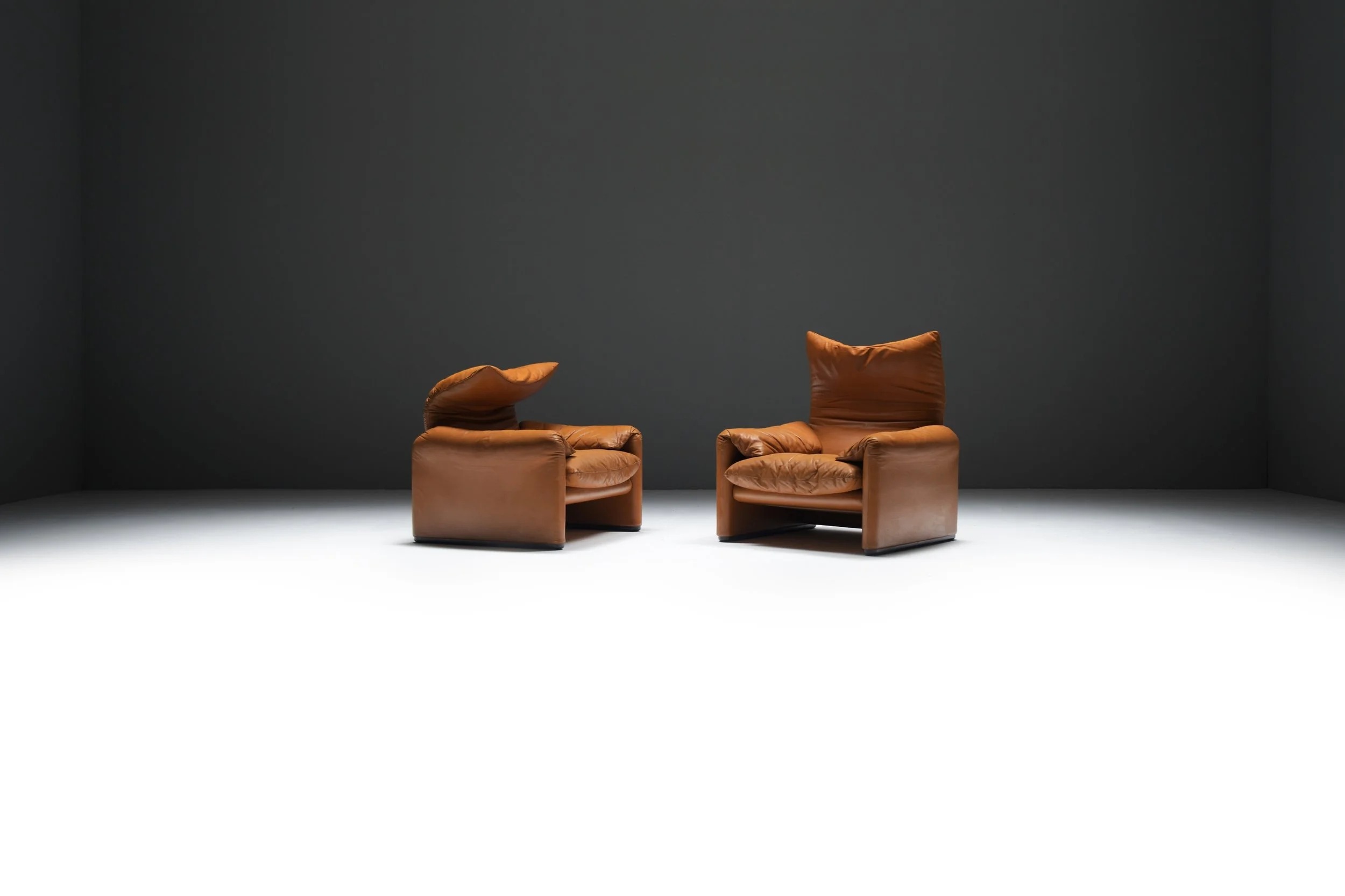 1 Maralunga cassina orange cognac burnt magistretti lounge chair first early edition 1973 bellini ducaroy eames vintage aera lab aeralab vintage design furniture.jpg