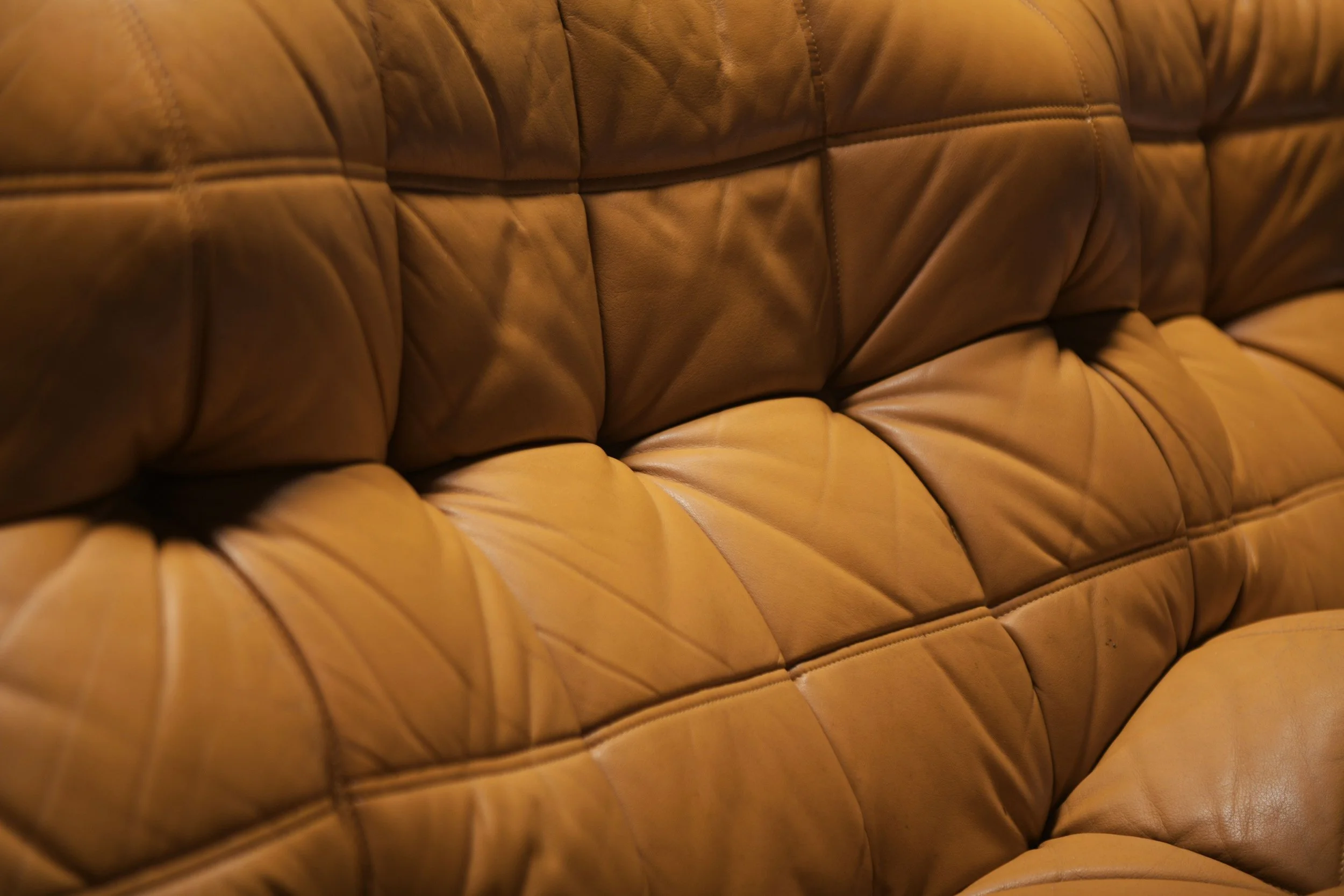 10 Kashima lounge sofa 3 seater vintage cognac orange leather michel ducaroy ligne roset france design furniture togo yoko aera lab aeralab albrecht natural 1stdibs .jpg