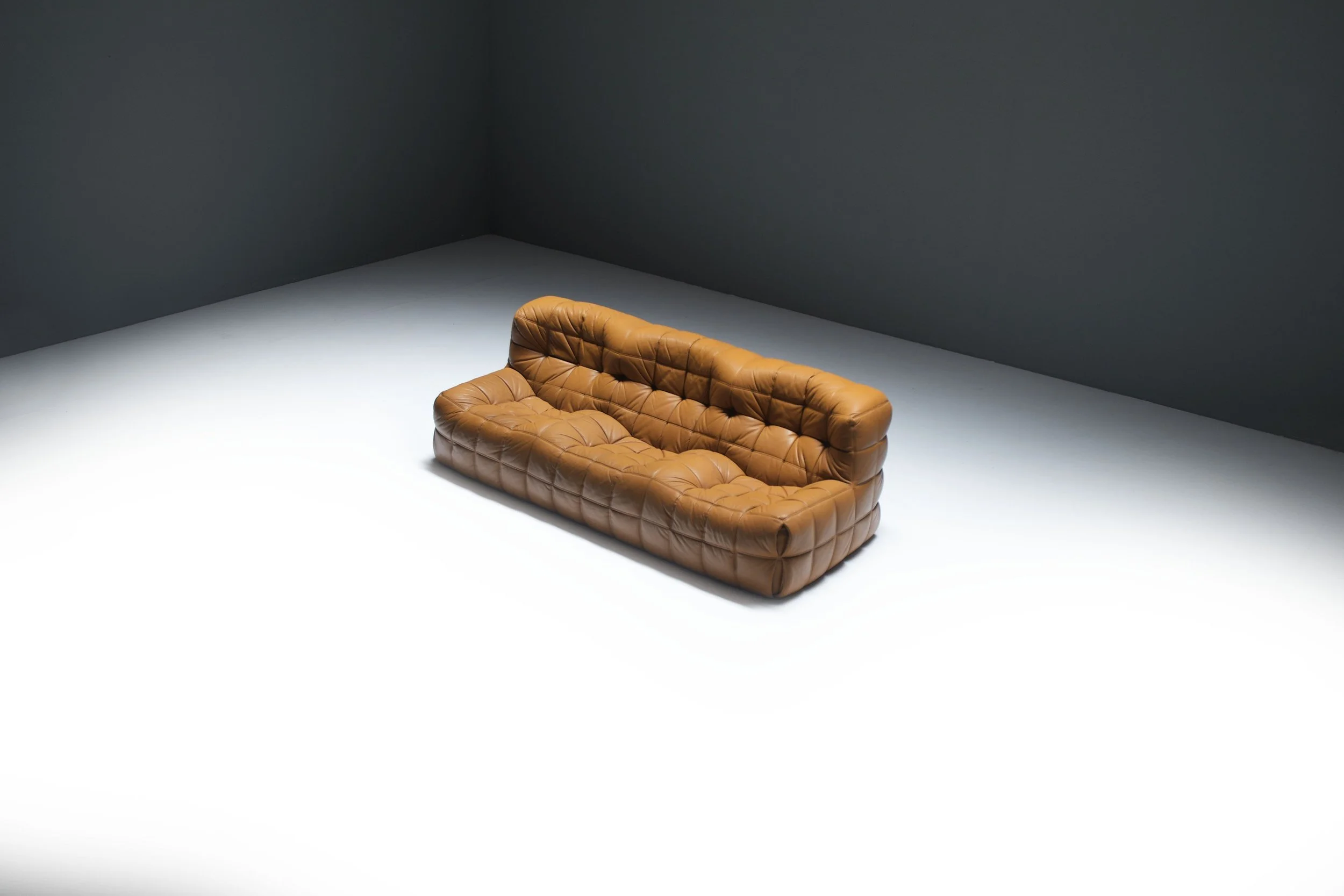 5 Kashima lounge sofa 3 seater vintage cognac orange leather michel ducaroy ligne roset france design furniture togo yoko aera lab aeralab albrecht natural 1stdibs .jpg