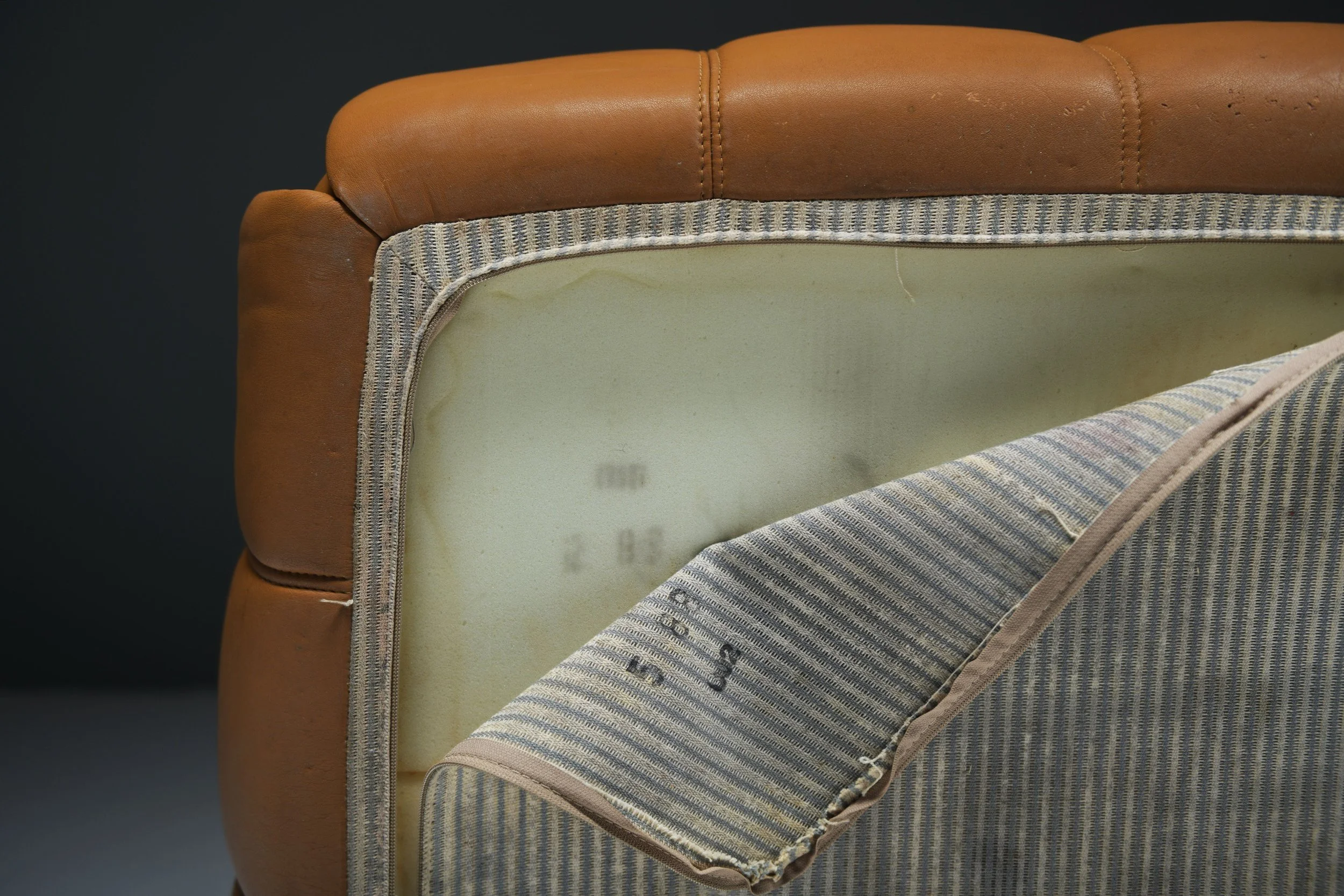 11 Kashima lounge sofa 3 seater vintage cognac orange leather michel ducaroy ligne roset france design furniture togo yoko aera lab aeralab albrecht natural 1stdibs .jpg