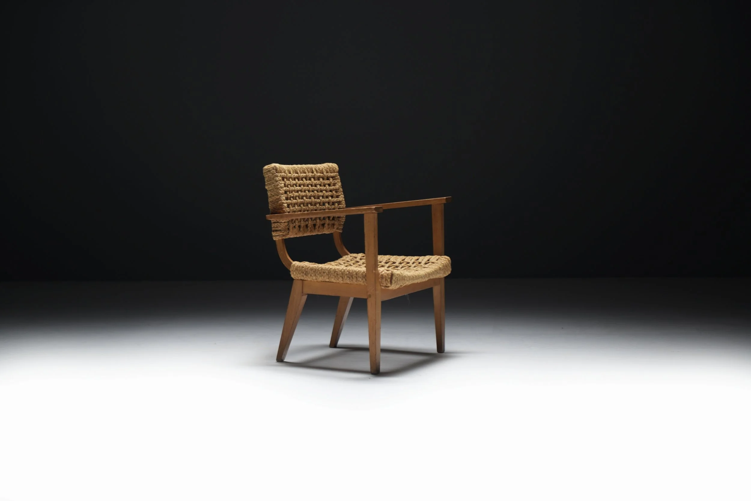 17 Adrien Audoux & Frida Minet Vibo Marseille armchair Stained Beech Frame Handwoven Abaca Hemp aera lab aeralab 1stdibs vintage design furniture .jpg