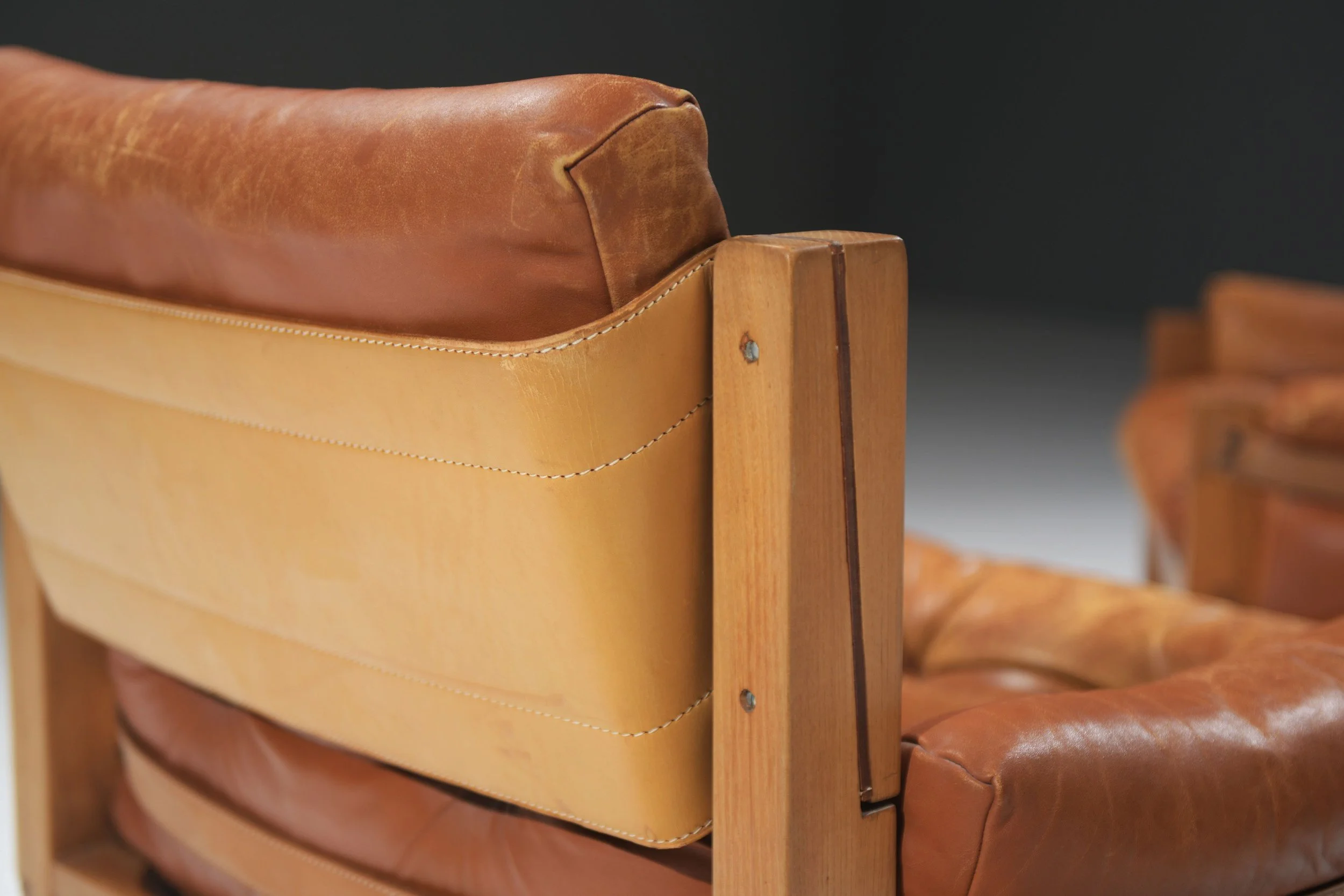 12 Pierre Chapo S15 elm elmwood wood cognac leather lounge chairs France 1967 aera lab aeralab bart albrecht 1stdibs vintage design furniture dendermonde belgium.jpg
