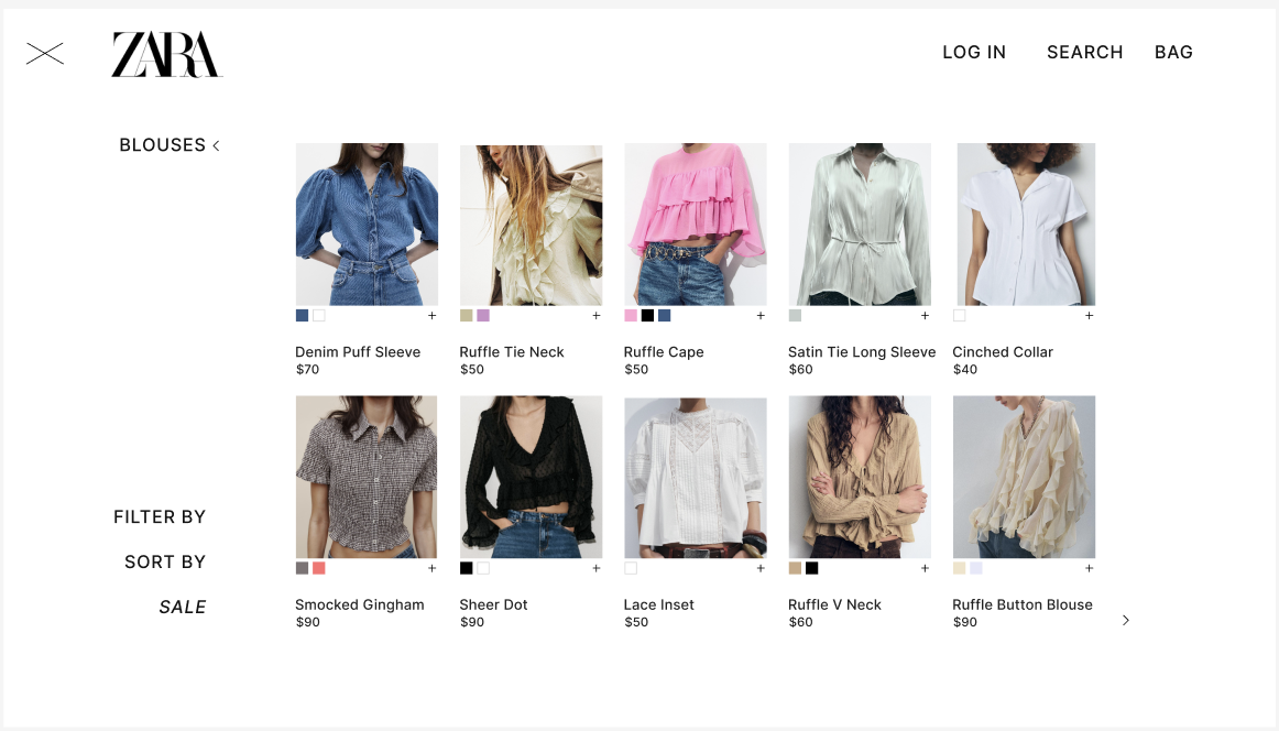 Redesigned category page