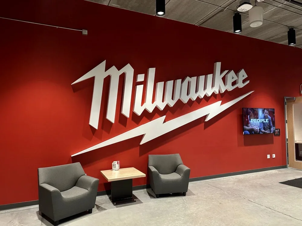 Milwaukee tool interior lobby logo.webp