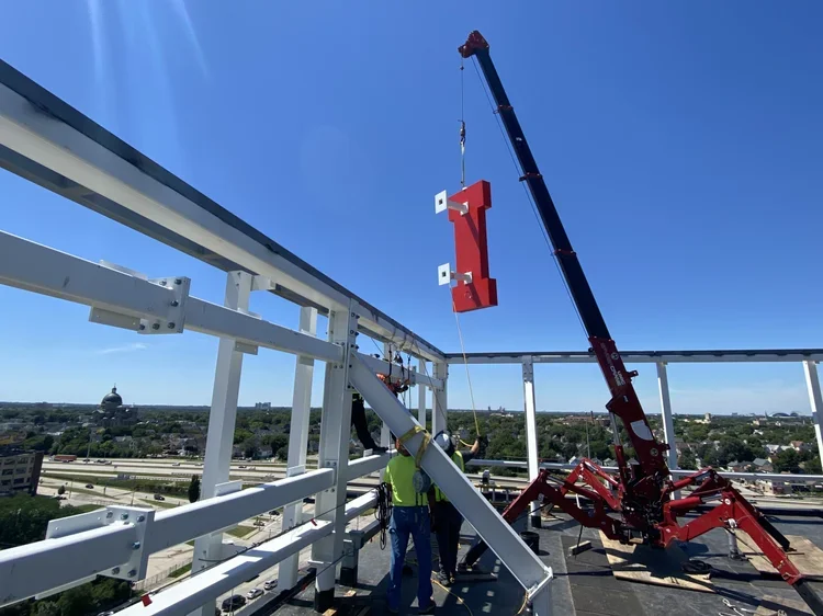 Michaels exterior elevated installation.webp