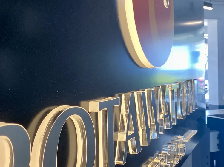 Potawatomi Casino Interior illuminated sign.webp