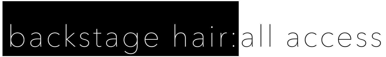 A logo for the backstage hair: all access hair styling course