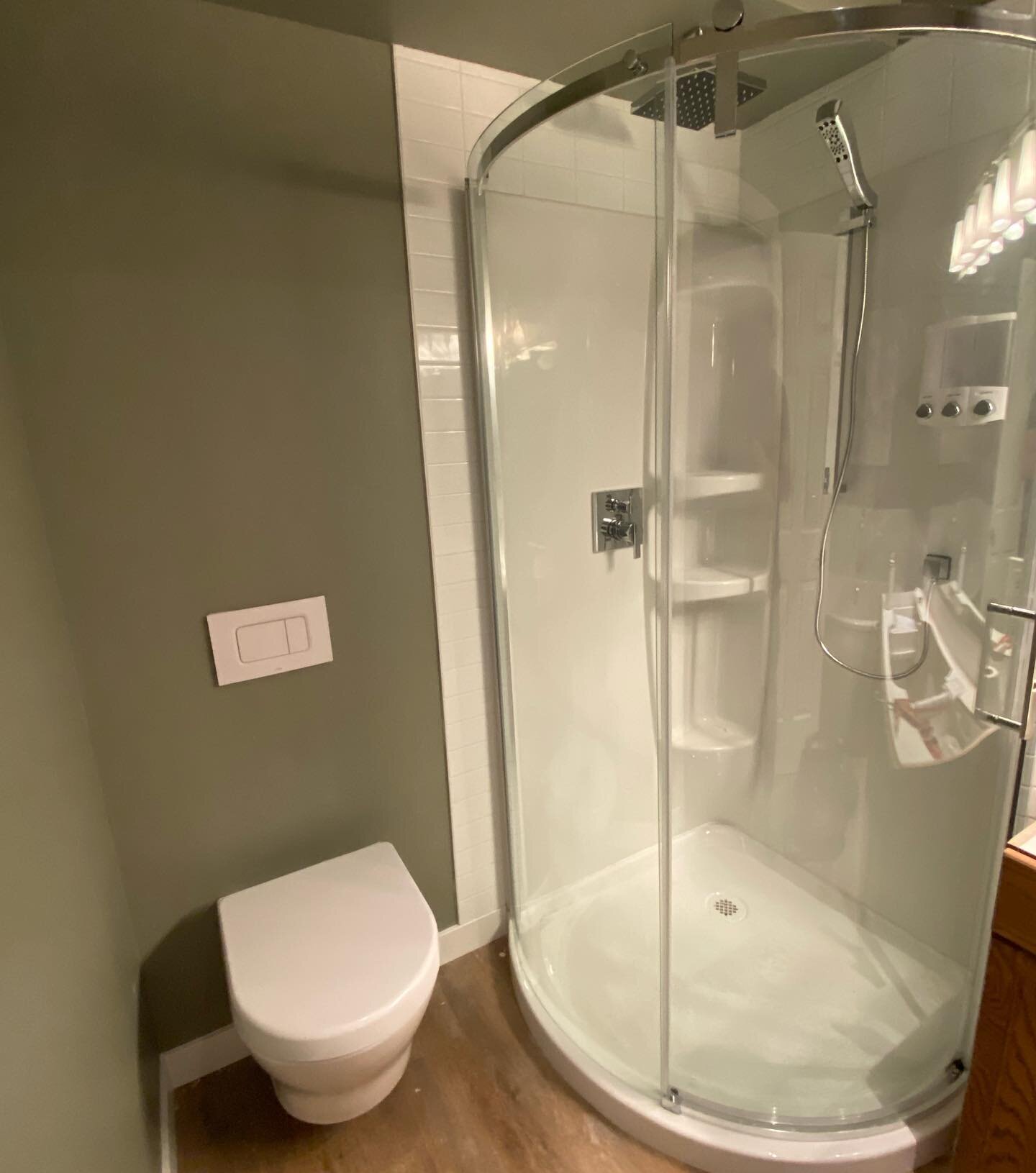 We finished a renovation project the other day for an awesome client! 
&bull;
Revamped the client&rsquo;s main floor bathroom by adding a new freestanding tub, a stand-in shower, a wall-hung toilet and vanity! 
&bull;
We also did a full mechanical ro