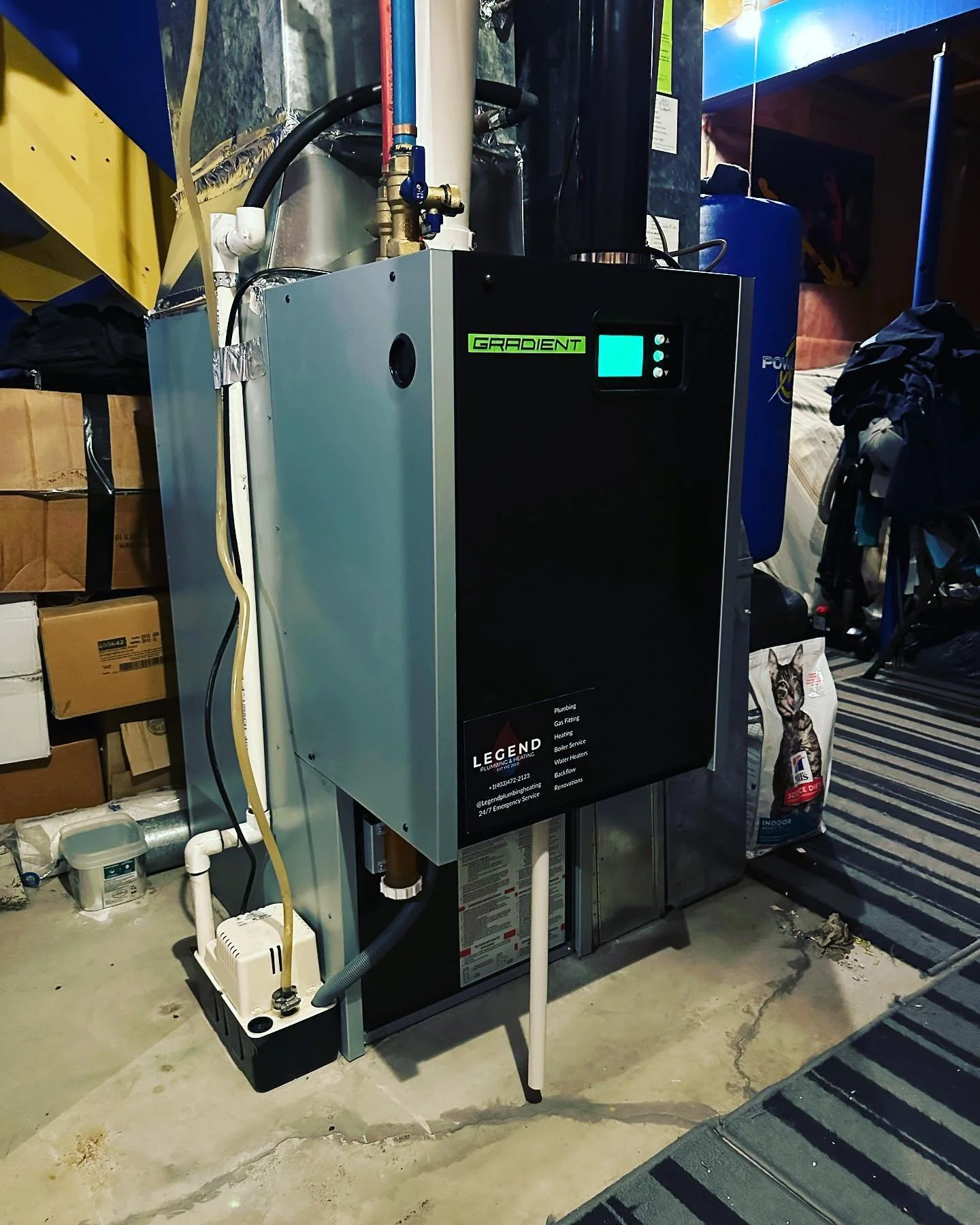 Gradient Sync Combi Furnace install - out with the old, in with the new!
&bull;
Swapped out the furnace &amp; hot water tank and put in this single unit. Think of the saved space!
&bull;
We completed the install a few months ago but recently caught-u