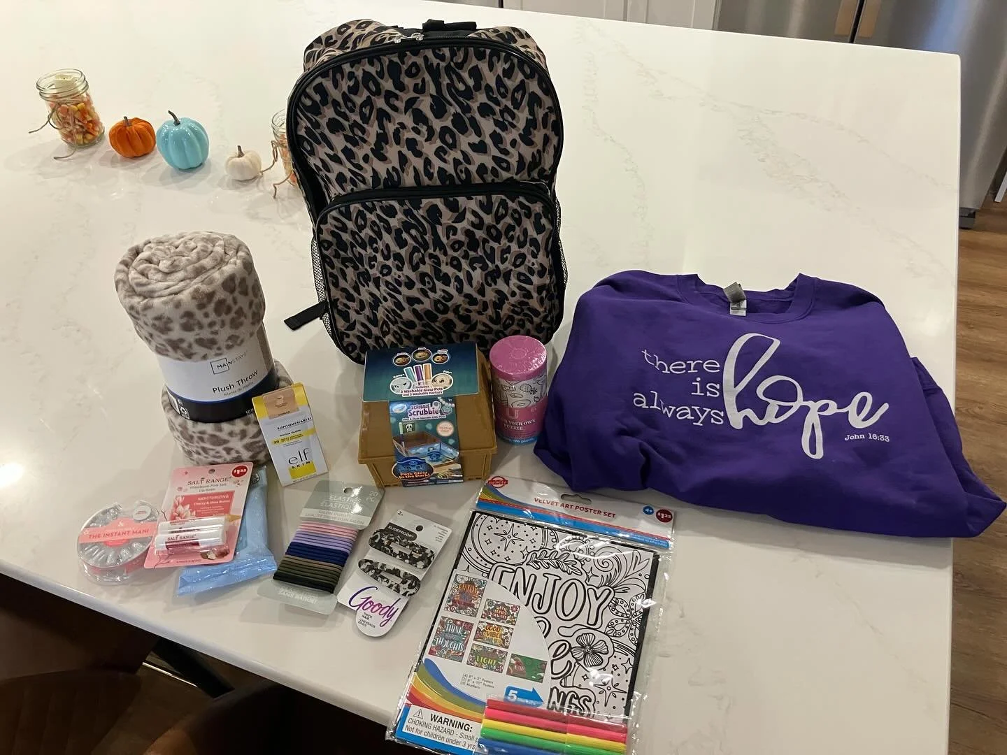 When we know a youth is coming to HOH, we prepare a welcome gift for them that they will see when they walk into the home. This was for a preteen girl who has been through a lot lately. We pray that these items help her to feel seen and loved during 
