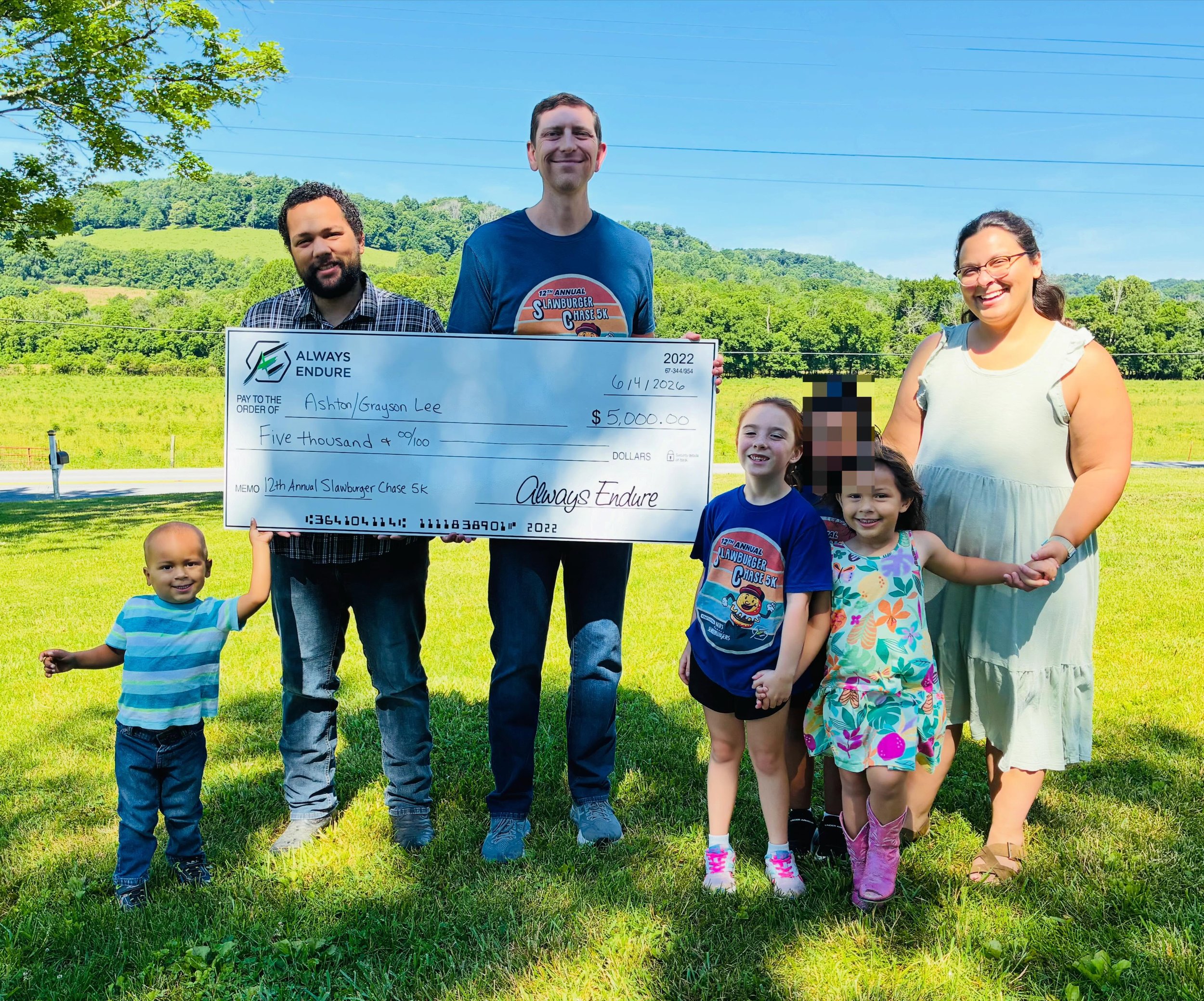 Today, We had the privilege of presenting Grayson, one of the beneficiaries of our Slawburger Chase 5K, with a $5,000 check to help support his family during his cancer journey.

Grayson is just 2 years old and has been bravely battling rhabdomyosarc