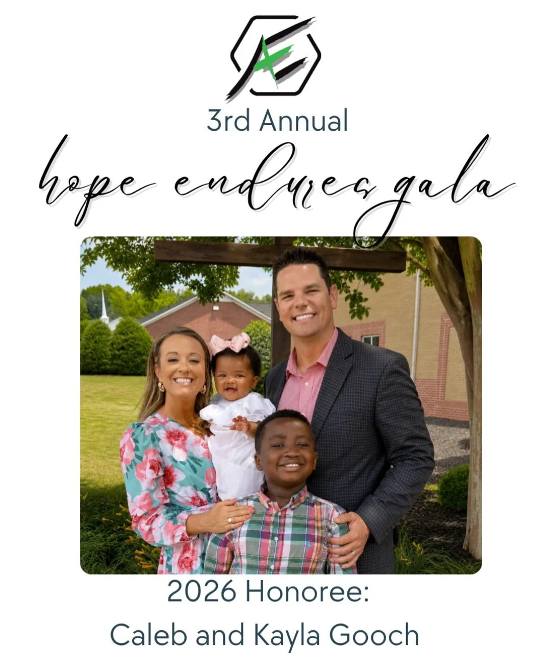 ✨Meet our 3rd Annual Hope Endure&rsquo;s Gala Honoree&rsquo;s: Caleb and Kayla Gooch ✨

Caleb Gooch serves as the Lead Pastor of Clements Baptist Church, where his heart beats for discipleship, evangelism, and sending the Church into the world with t