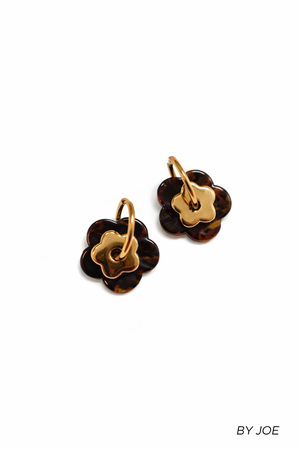 BOUCLE D'OREILLE FLEUR CHOCO
