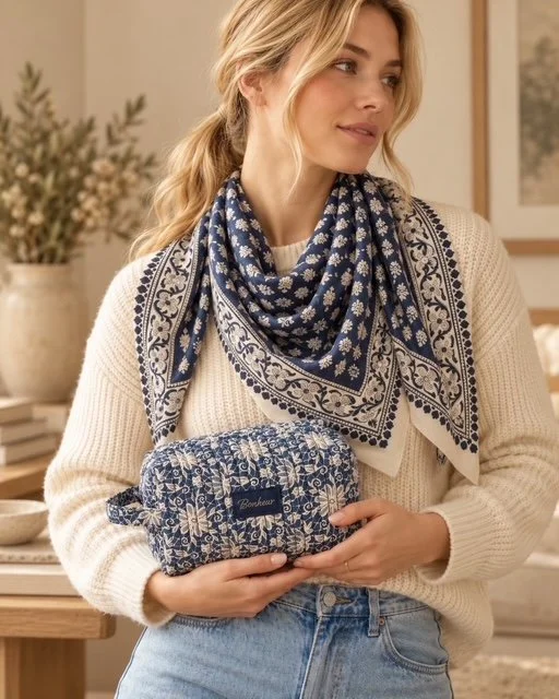 COMBO TROUSSE + FOULARD MARINE
