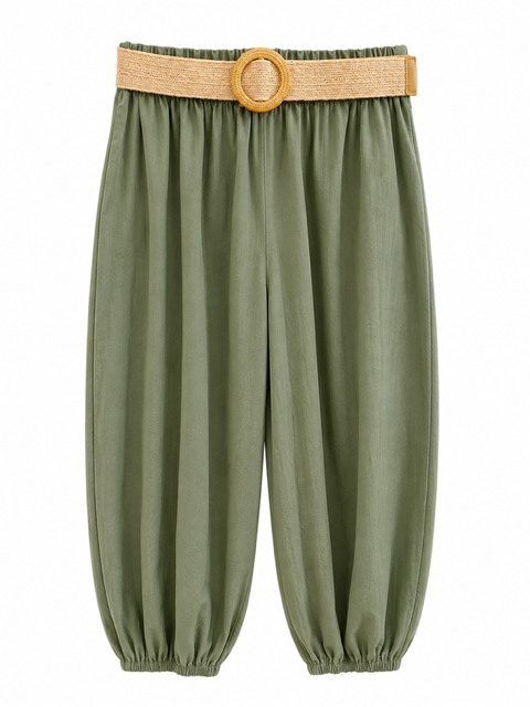 PANTALON BALLON KAKI + CEINTURE