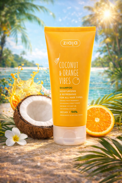 SHAMPOING VITALITE A LA NOIX DE COCO ET ORANGE